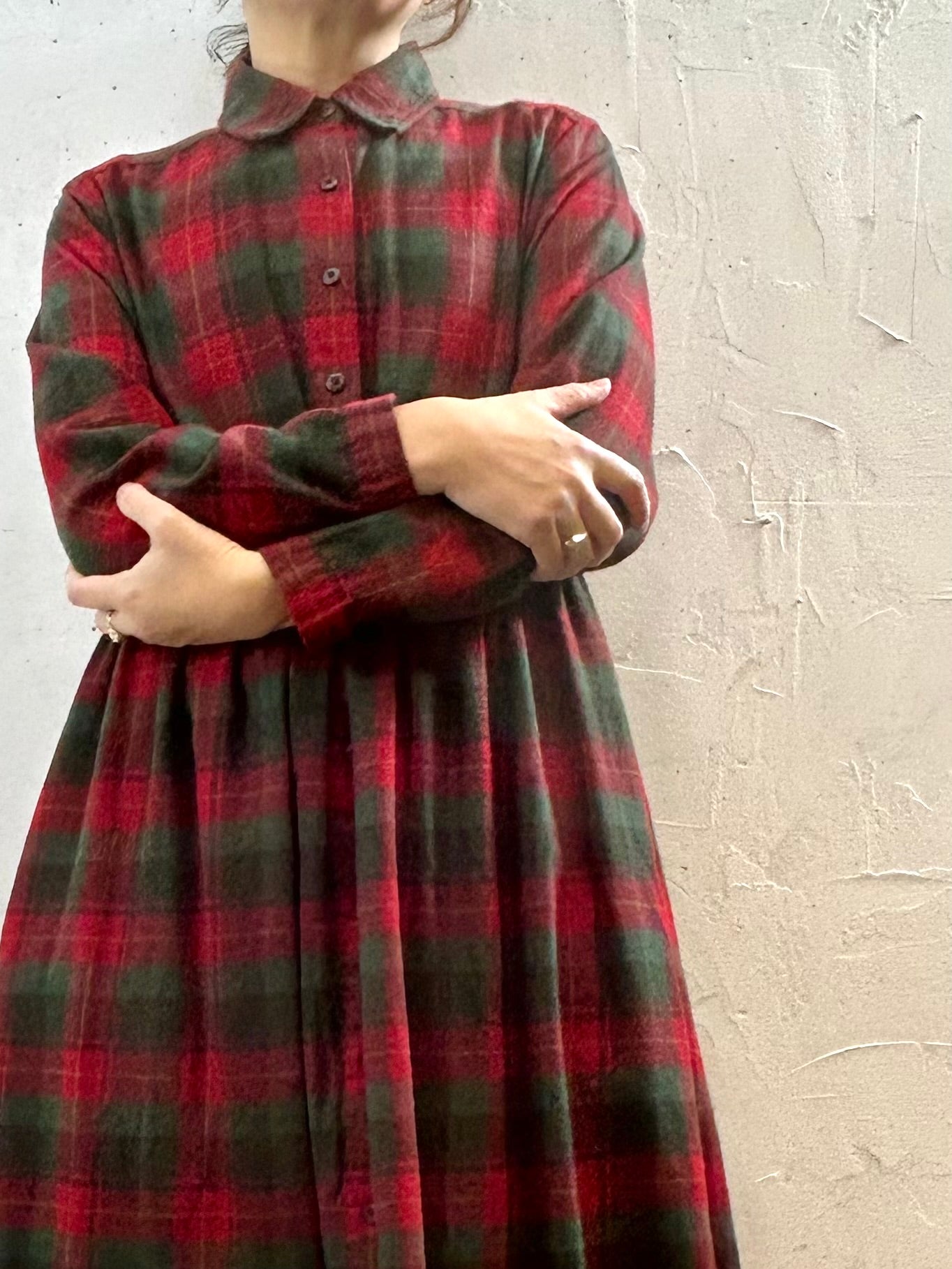 Vintage Flannel Dress  [J28741]