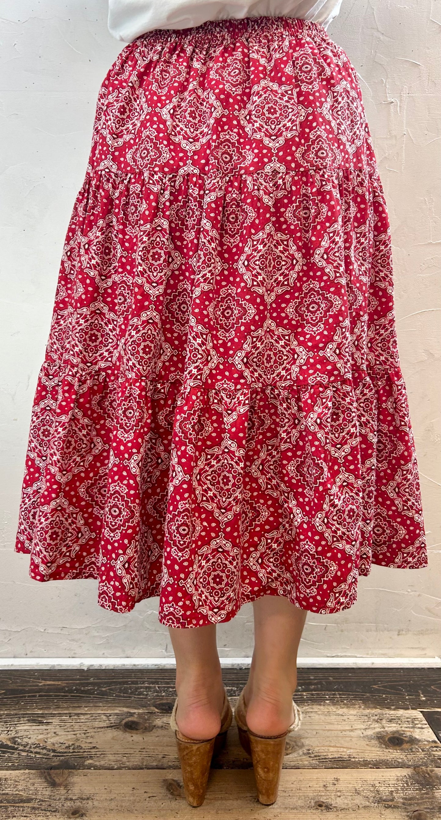 Vintage Tiered Skirt MADE IN USA [F27638]