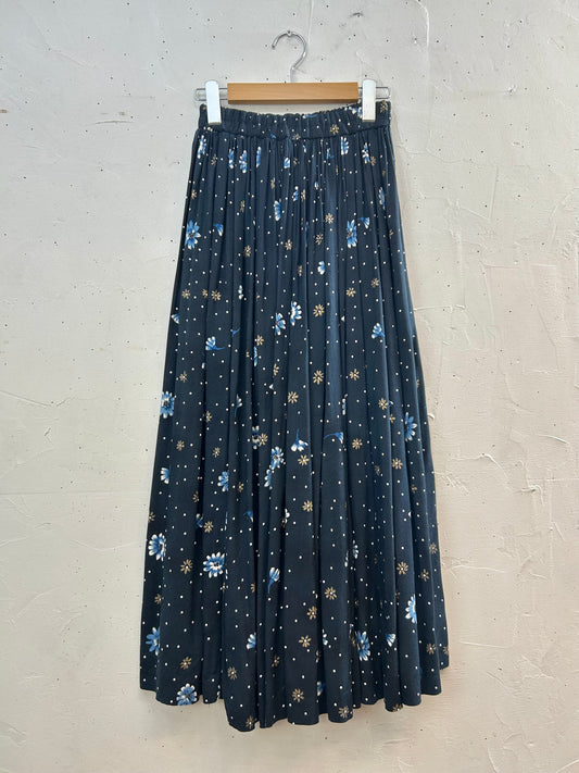 Vintage Rayon Skirt MADE IN USA [D30065]