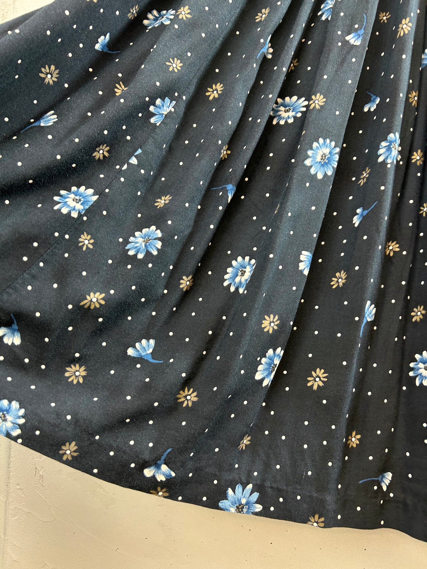 Vintage Rayon Skirt MADE IN USA [D30065]