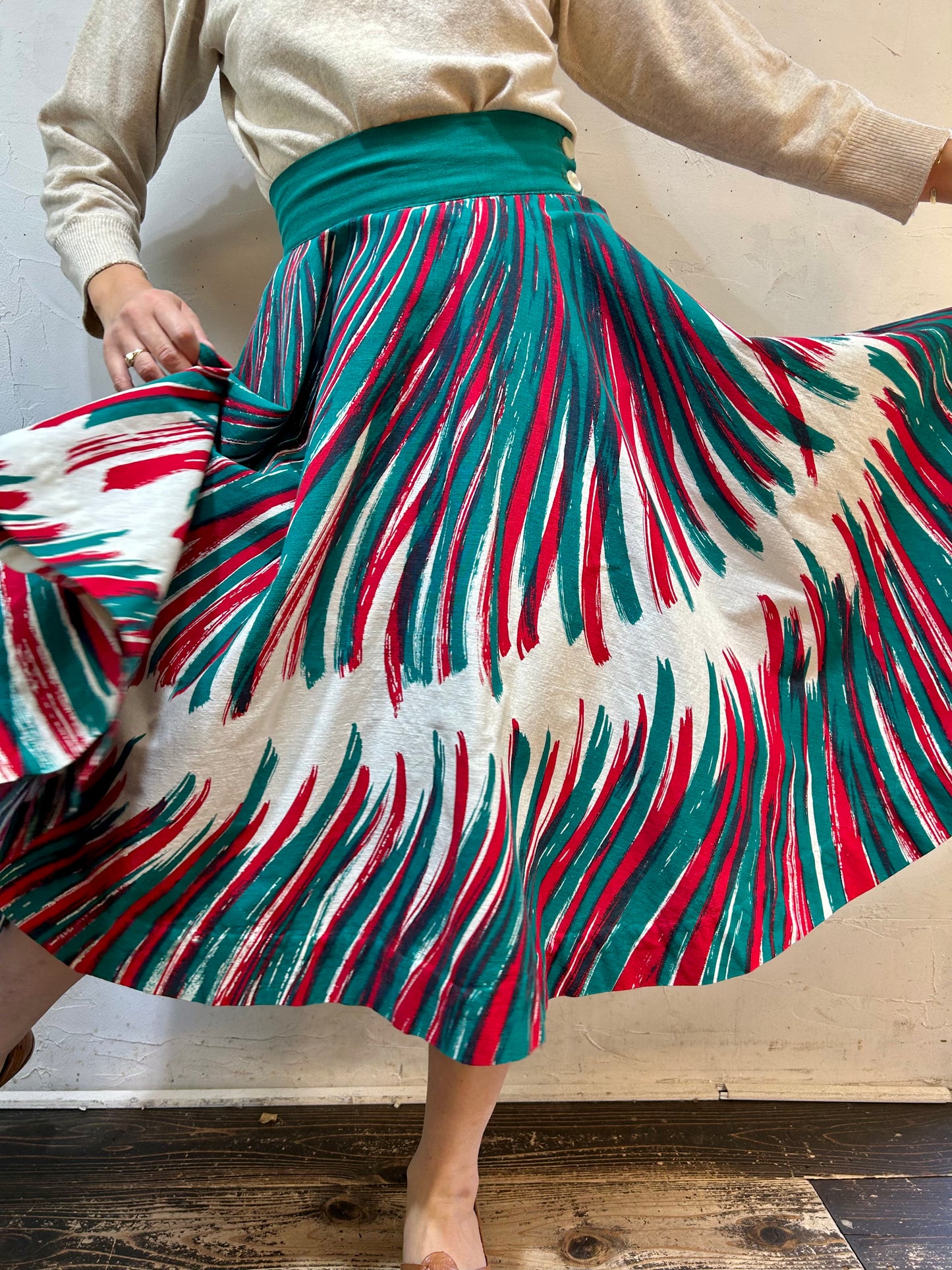 ’50s Vintage Circular Skirt [J25397]