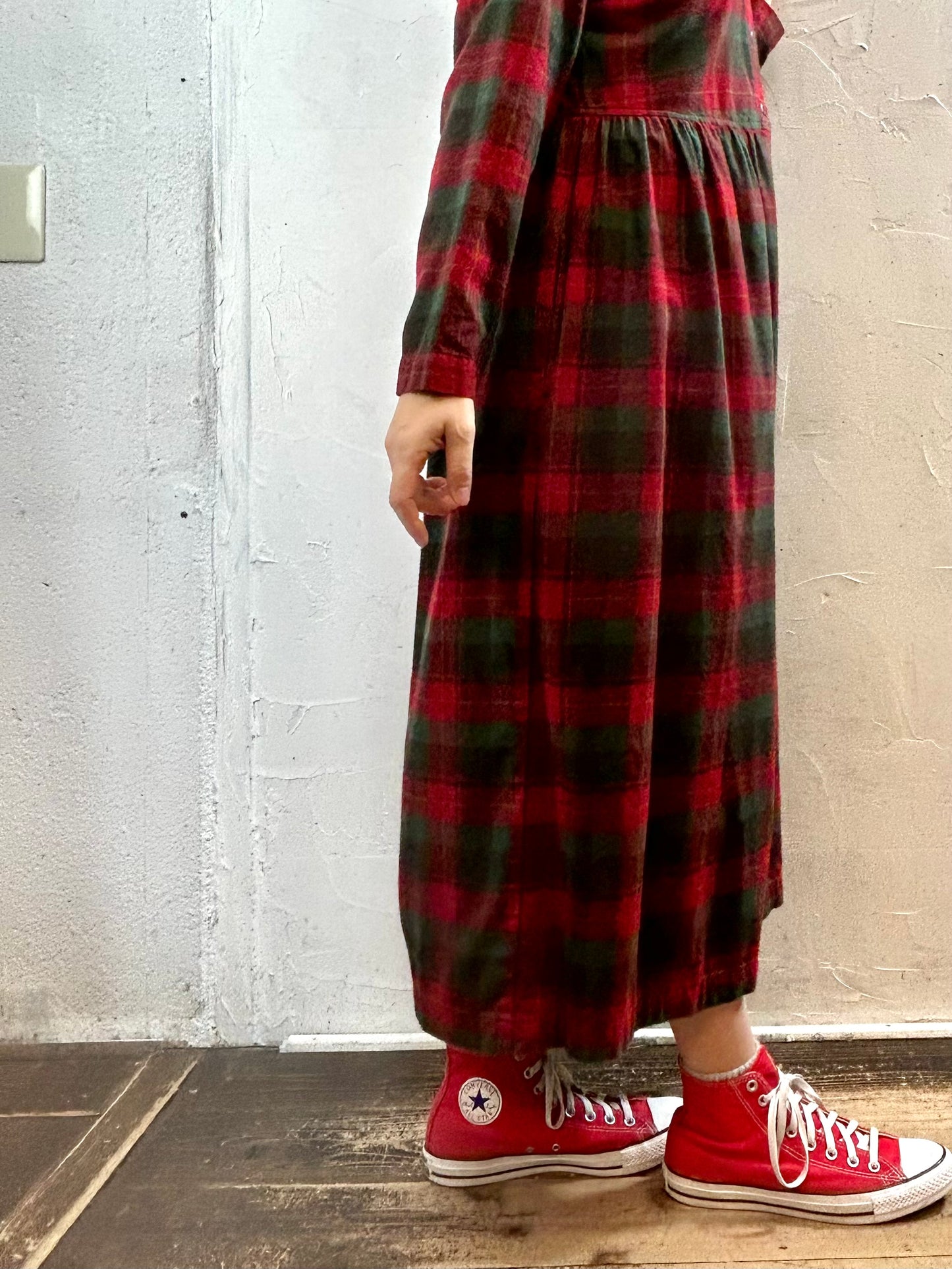 Vintage Flannel Dress  [J28741]
