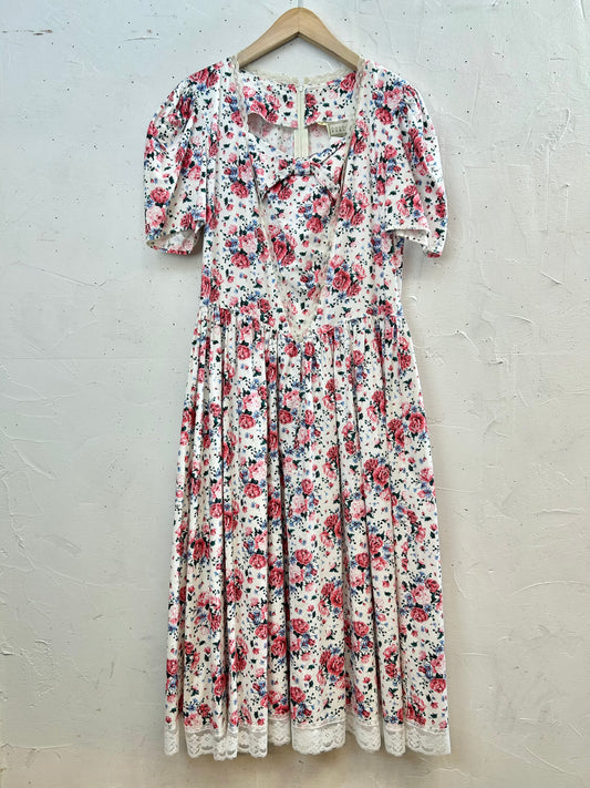 '80s Vintage Flower Dress [D30064]