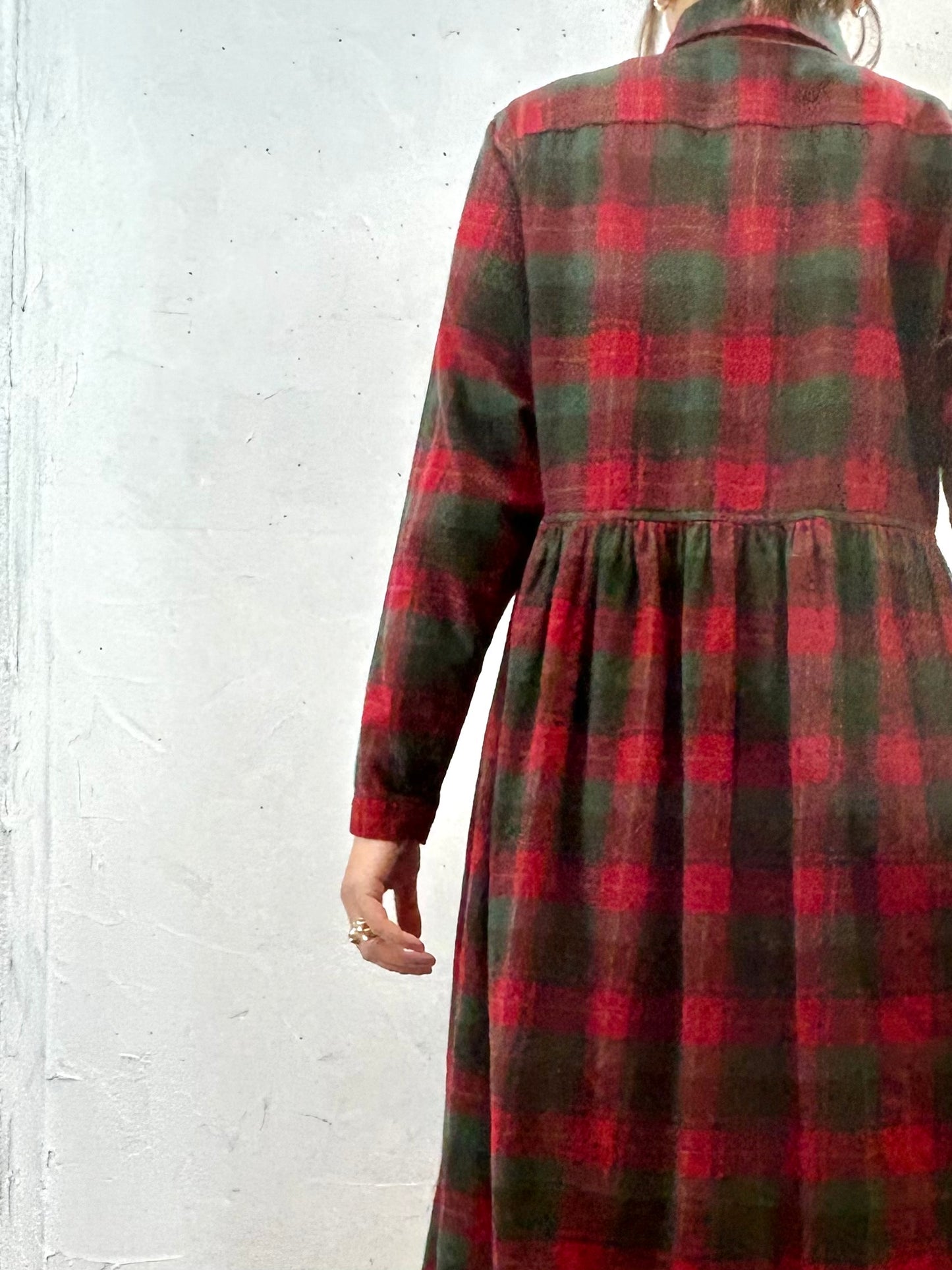 Vintage Flannel Dress  [J28741]