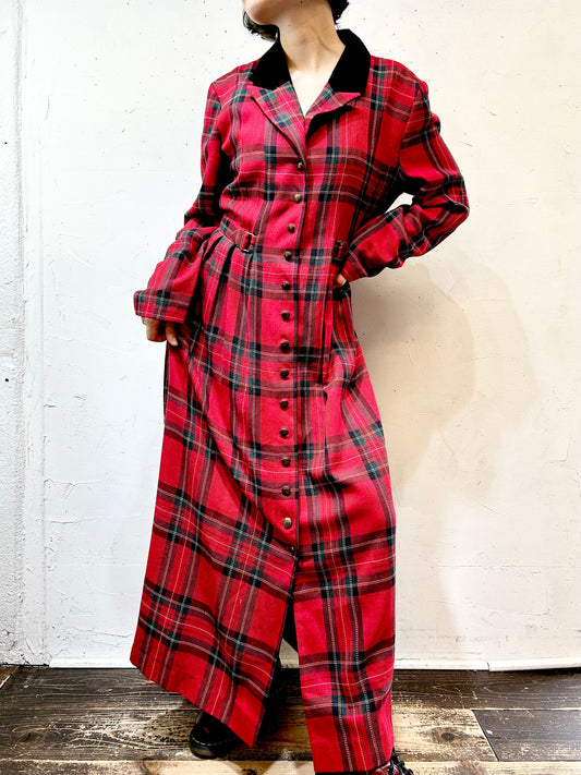 Vintage Plaid Dress JESSICA HOWARD [I25062]