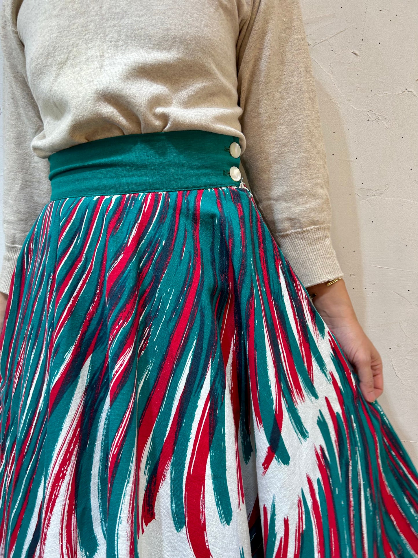 ’50s Vintage Circular Skirt [J25397]