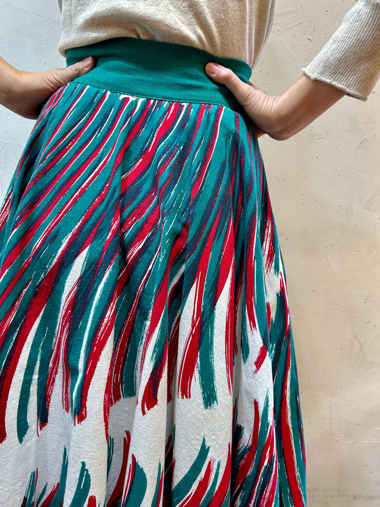 ’50s Vintage Circular Skirt [J25397]