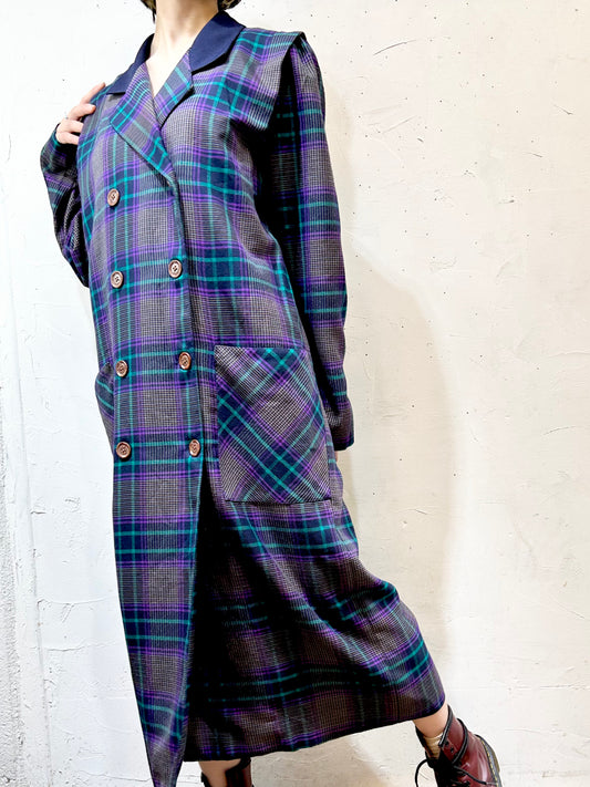 Vintage Plaid Dress [A22848]