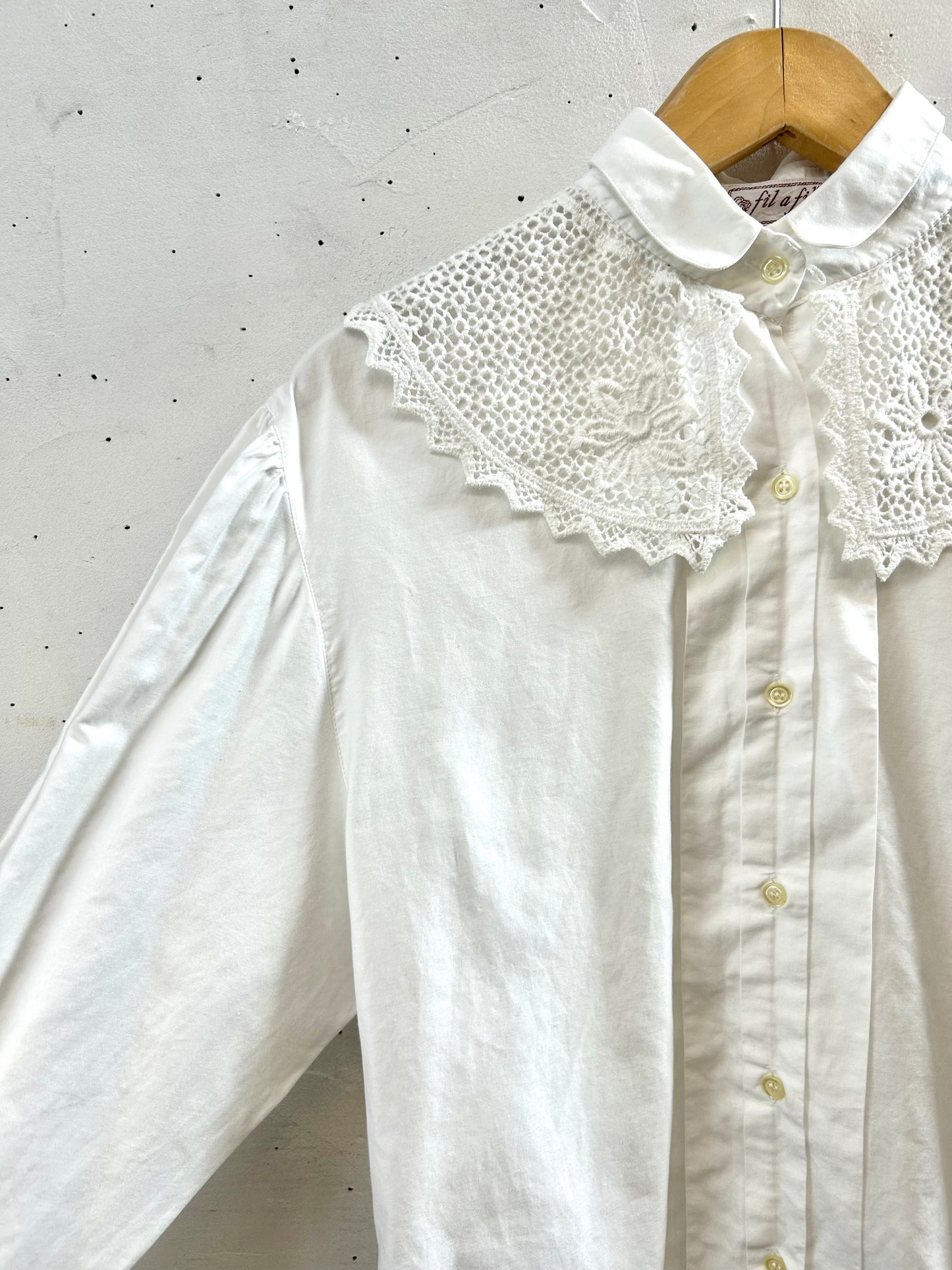 Vintage White Blouse MADE IN FRANCE [H28307]