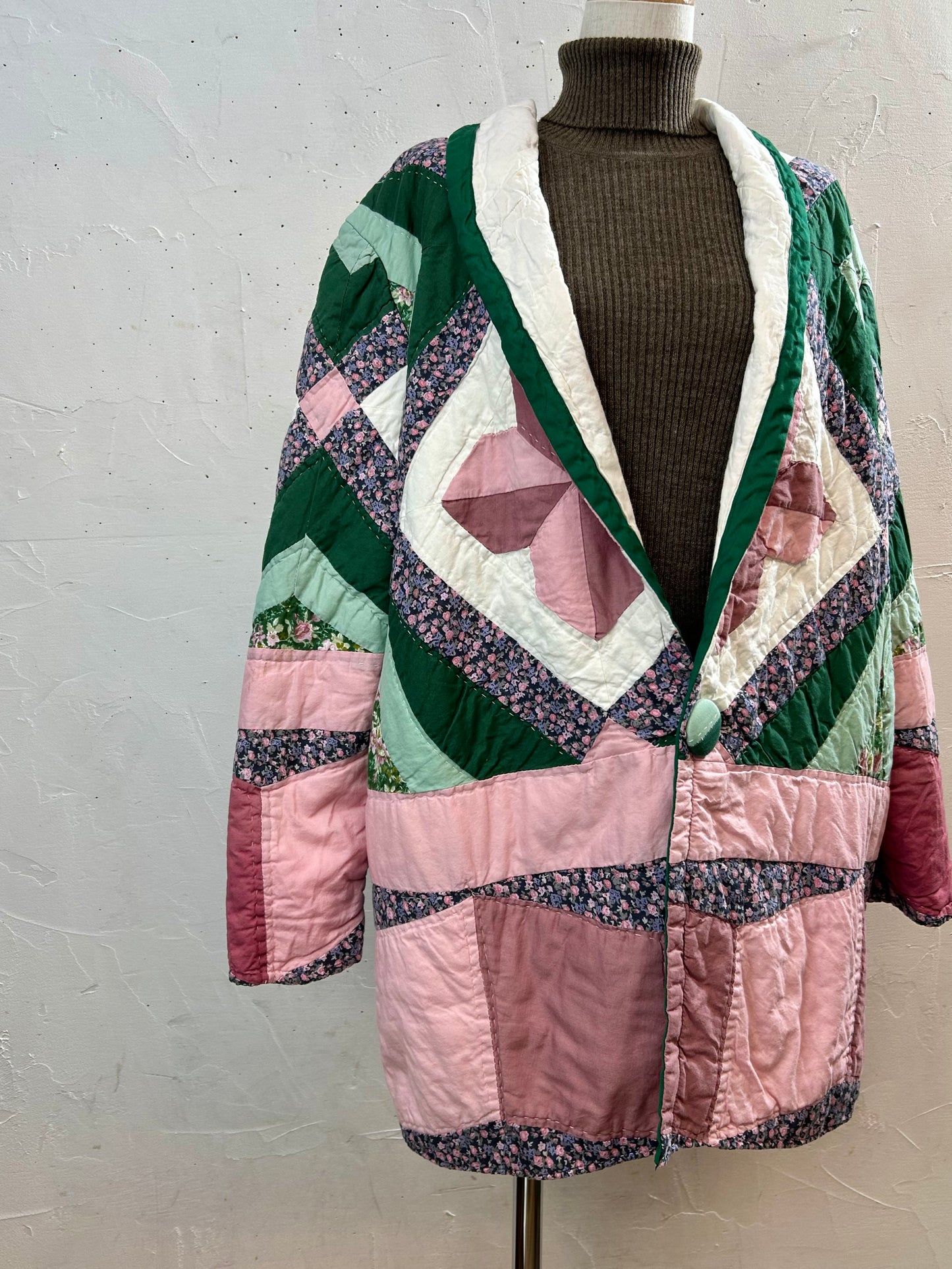 Vintage Patchwork Quilt Jacket [L29209]