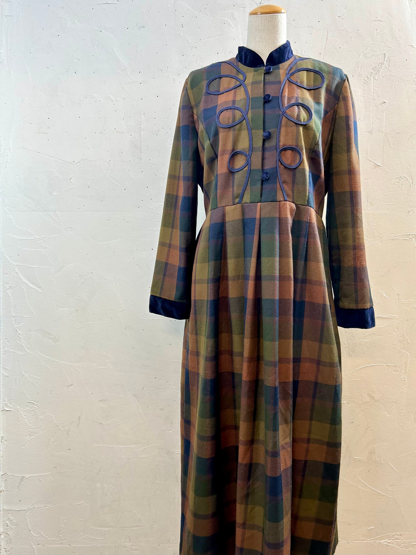 Vintage Plaid Dress [H28315]