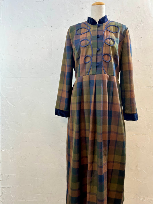 Vintage Plaid Dress [H28315]