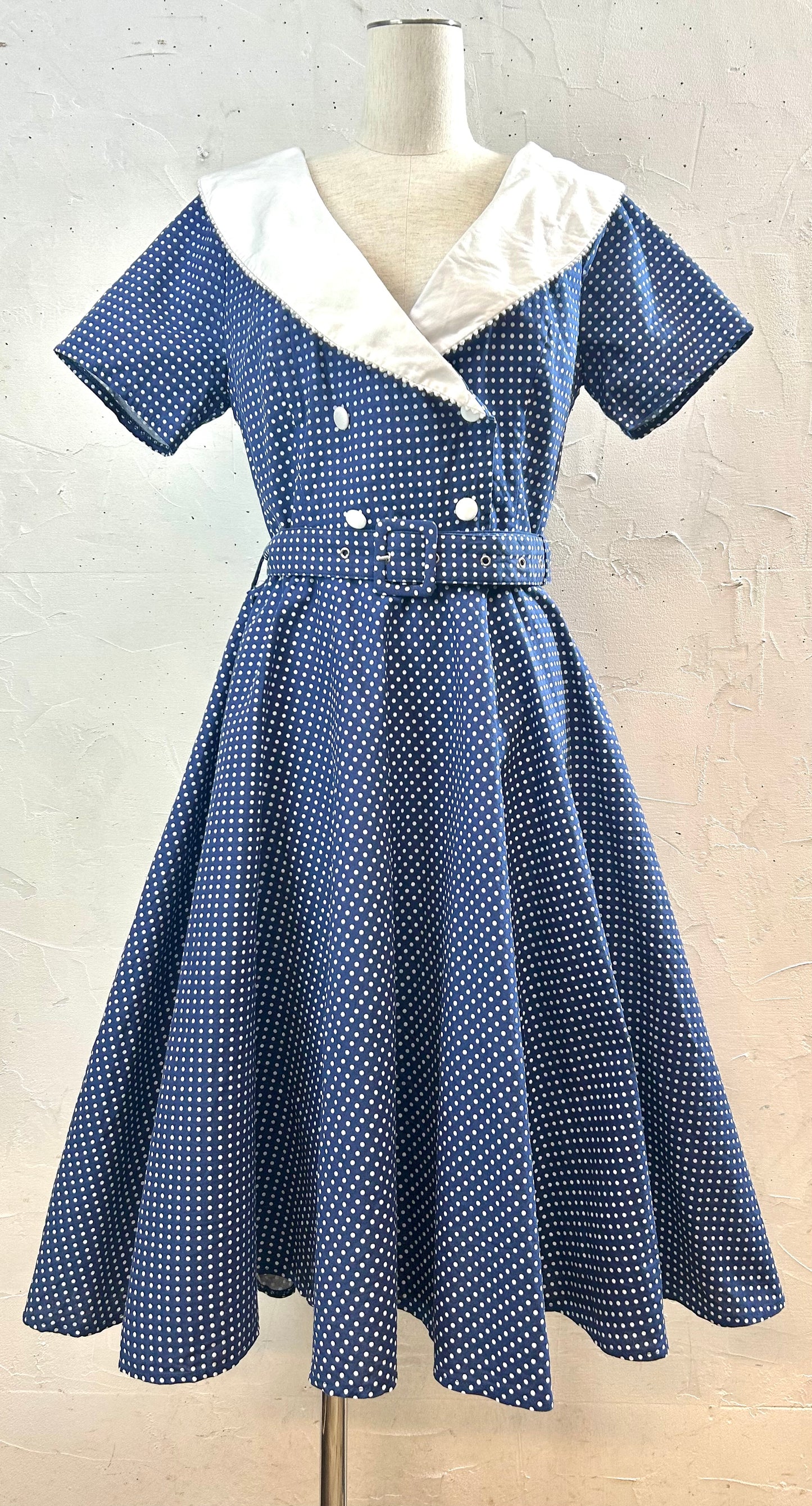 Vintage Big Collar  Dress [B29632]