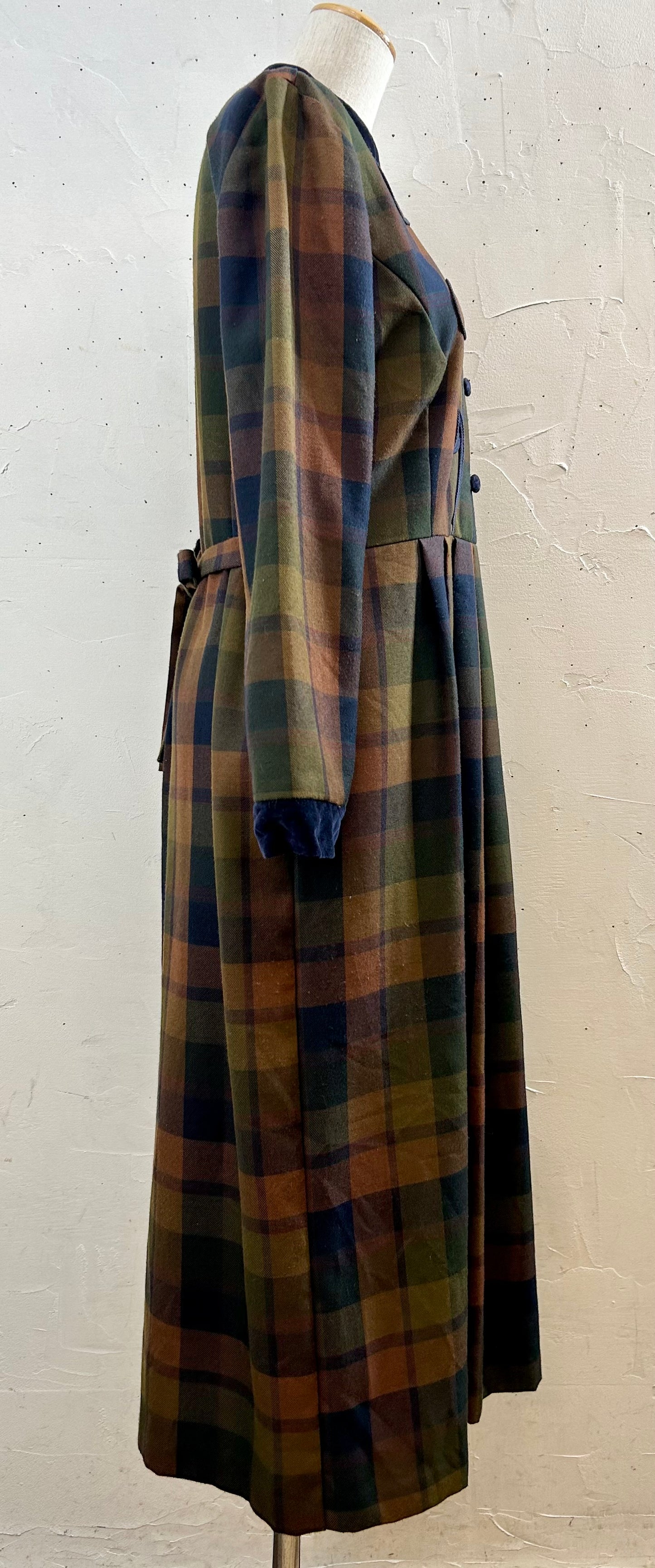 Vintage Plaid Dress [H28315]