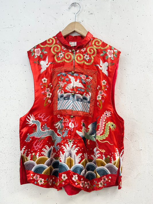 Vintage Silk China Vest [J34381]