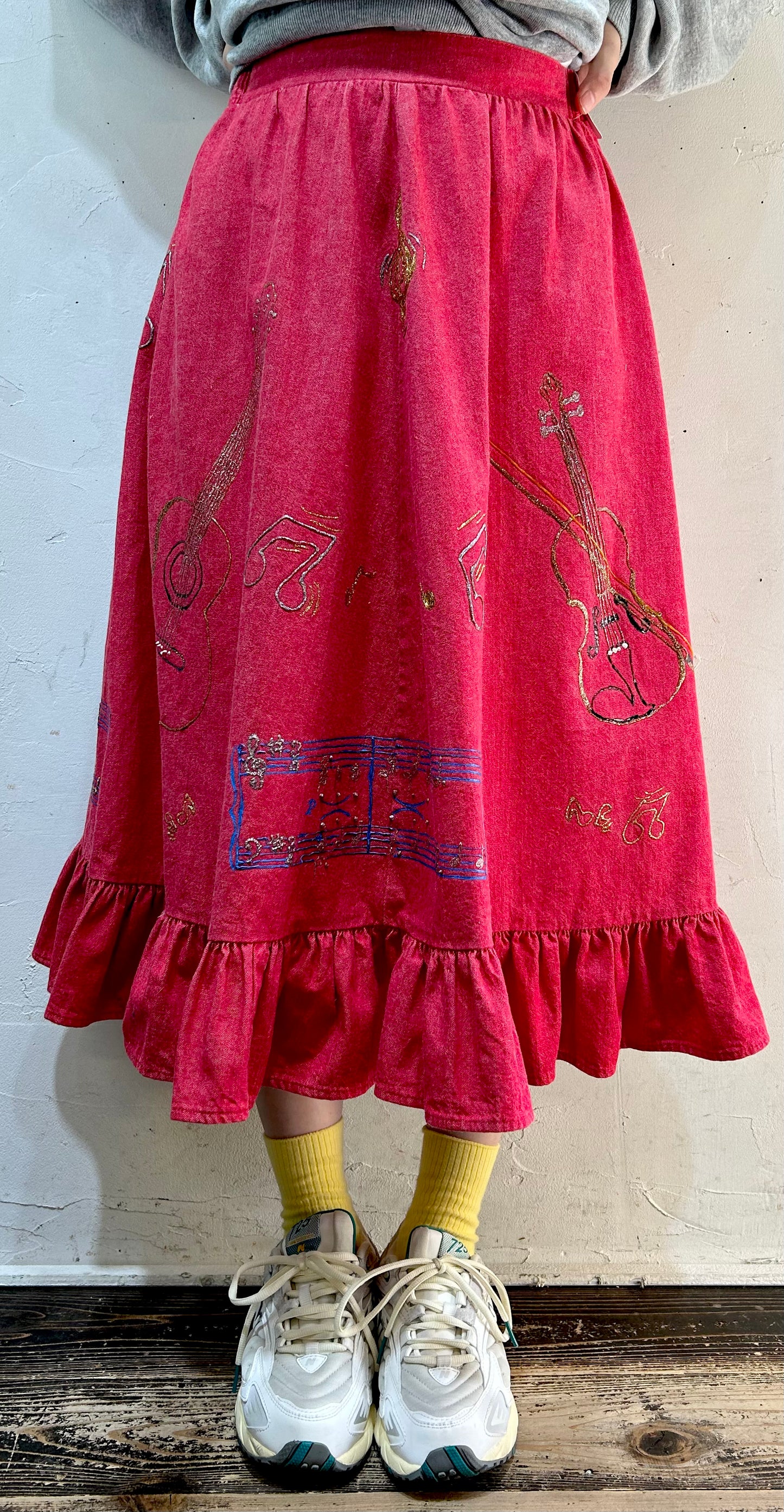 Vintage handpainted skirt 〜Vicki wayne’s〜 [I25064]