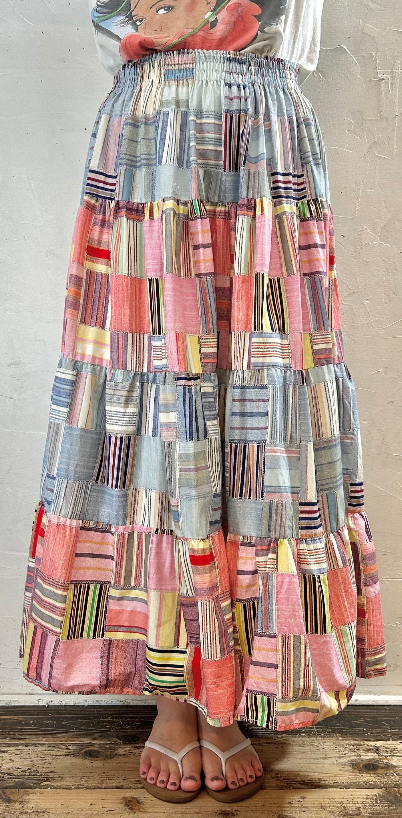 Vintage Patchwork Skirt 〜Panhandle Slim〜 [E27656]