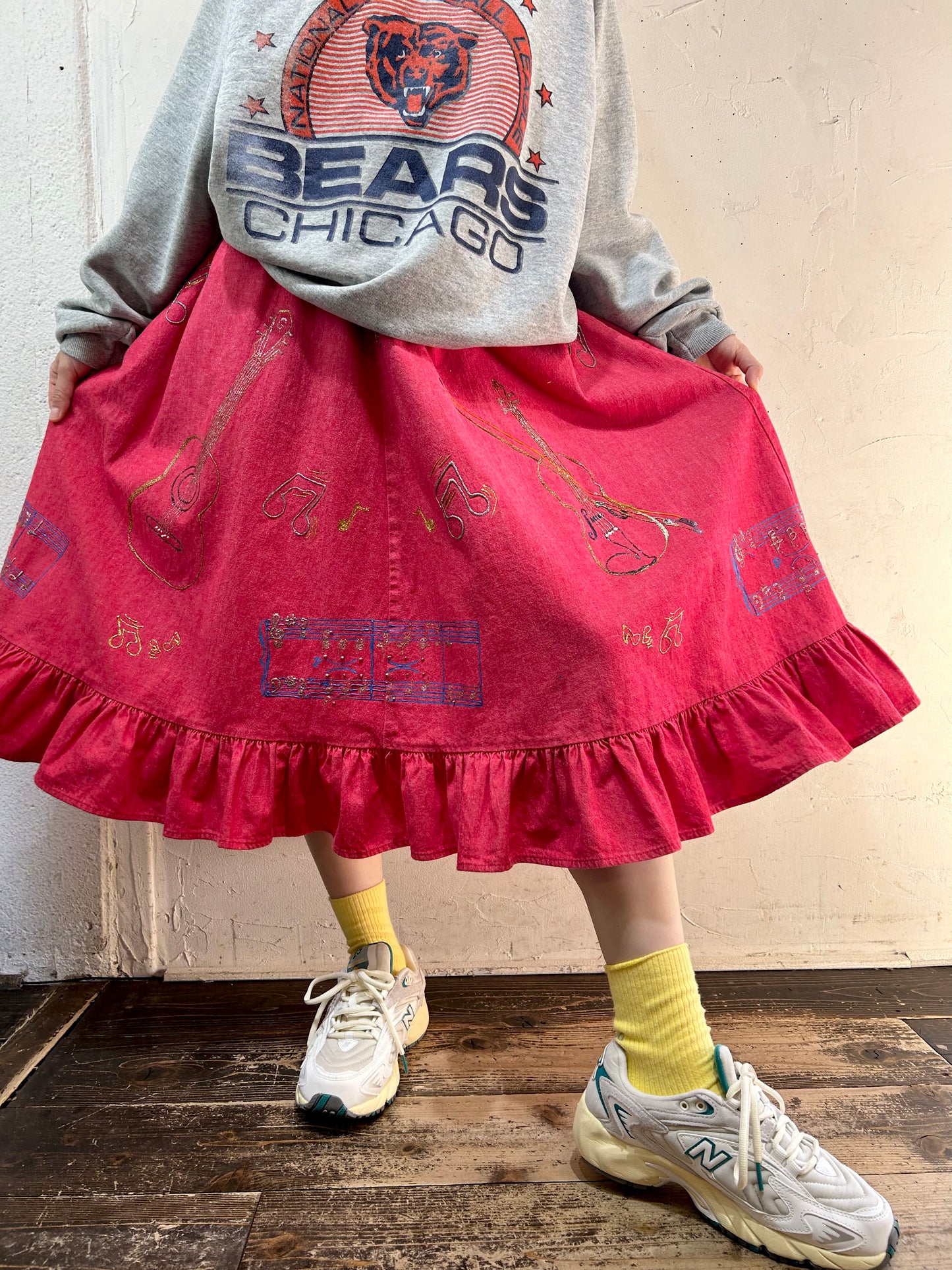 Vintage handpainted skirt 〜Vicki wayne’s〜 [I25064]