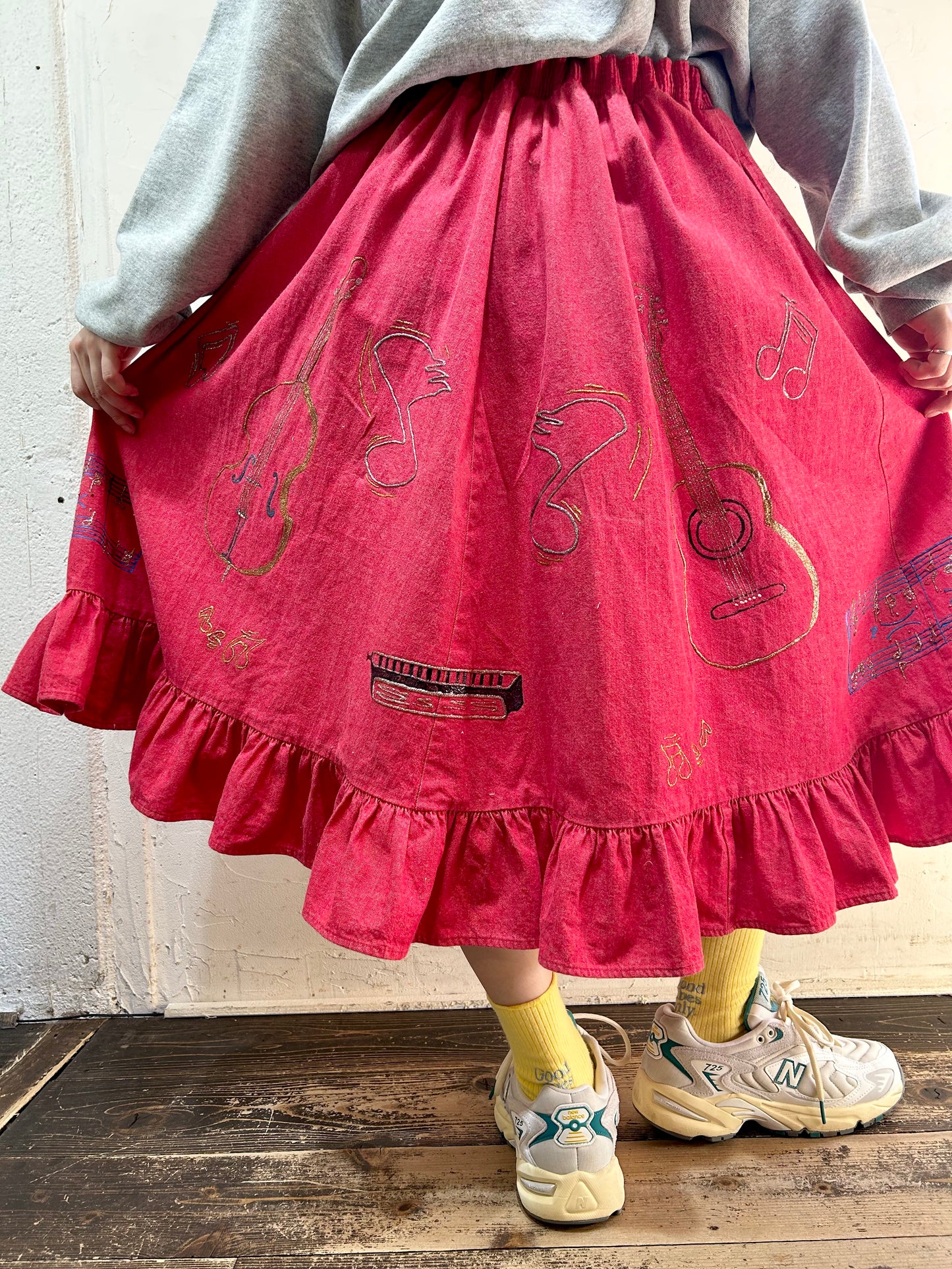 Vintage handpainted skirt 〜Vicki wayne’s〜 [I25064]