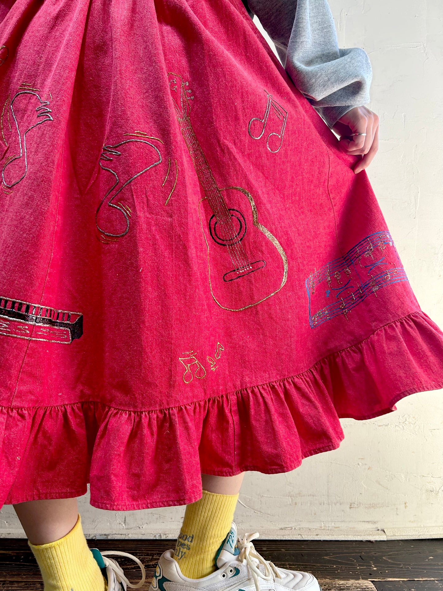 Vintage handpainted skirt 〜Vicki wayne’s〜 [I25064]