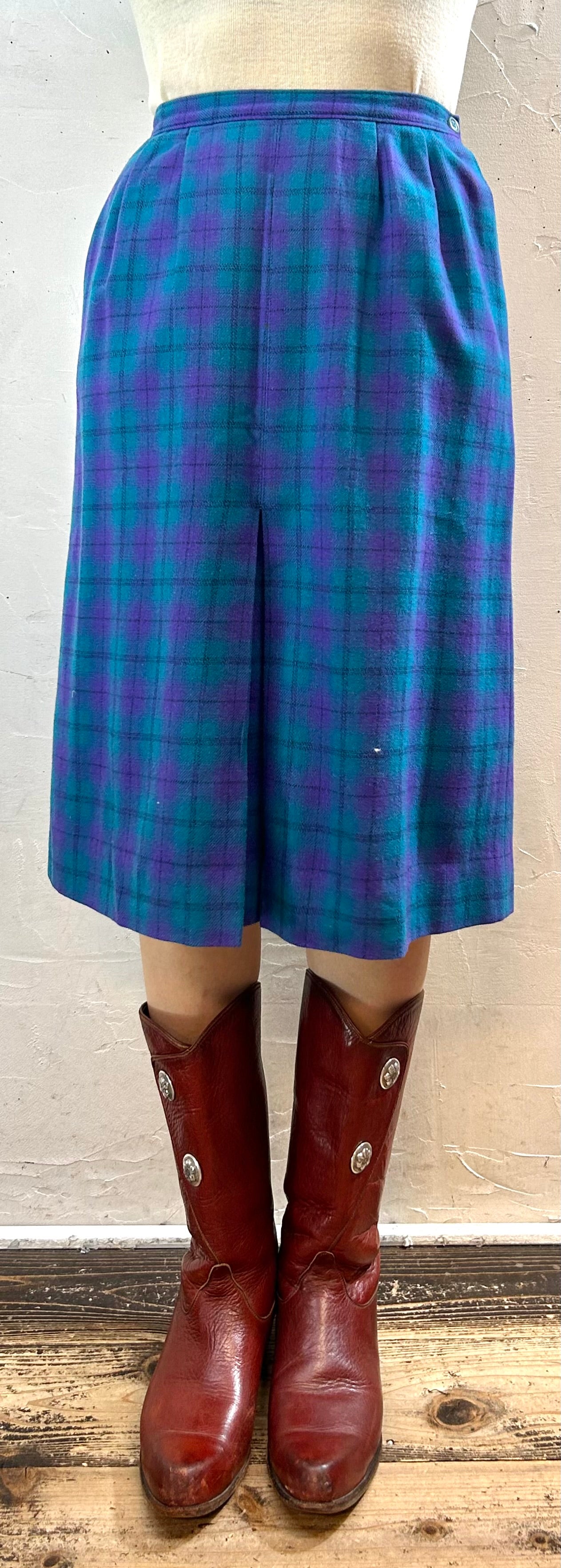 Vintage Plaid Skirt ~PENDOLETON~ [I28526]