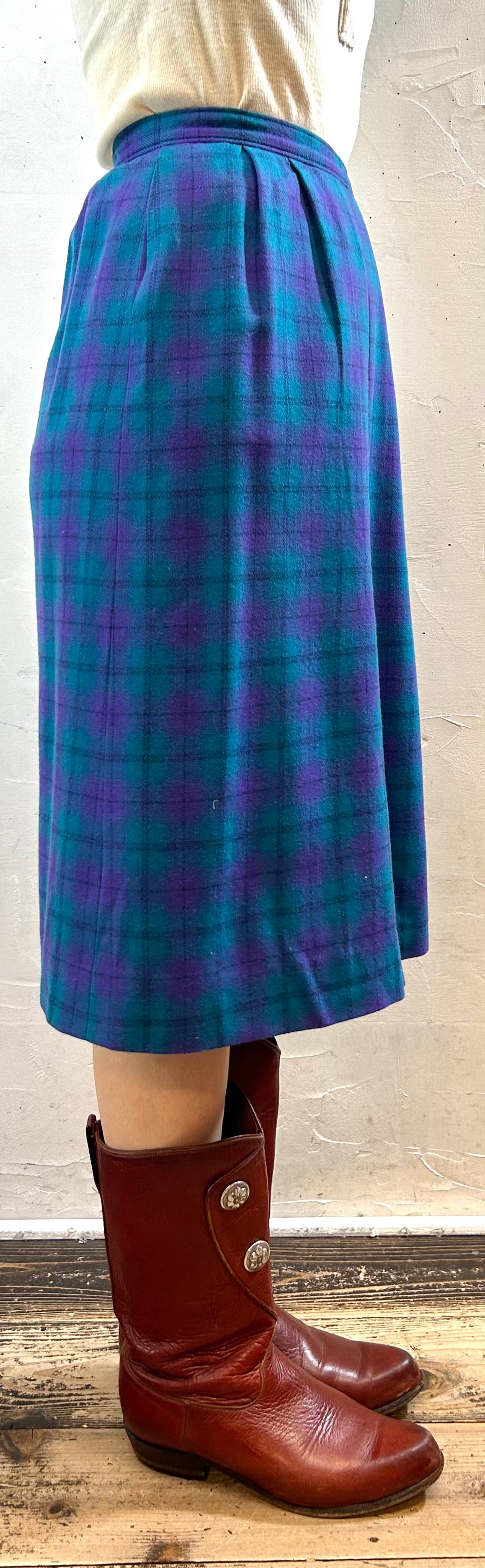 Vintage Plaid Skirt ~PENDOLETON~ [I28526]