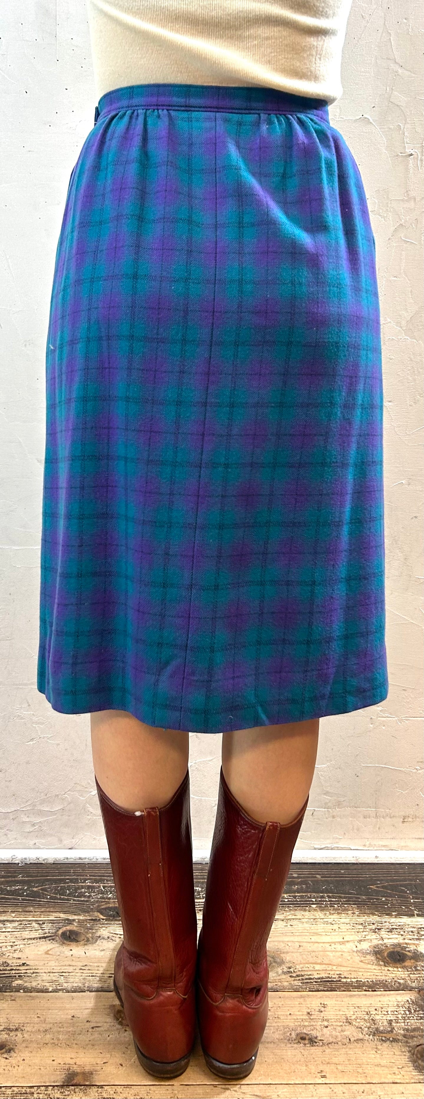 Vintage Plaid Skirt ~PENDOLETON~ [I28526]