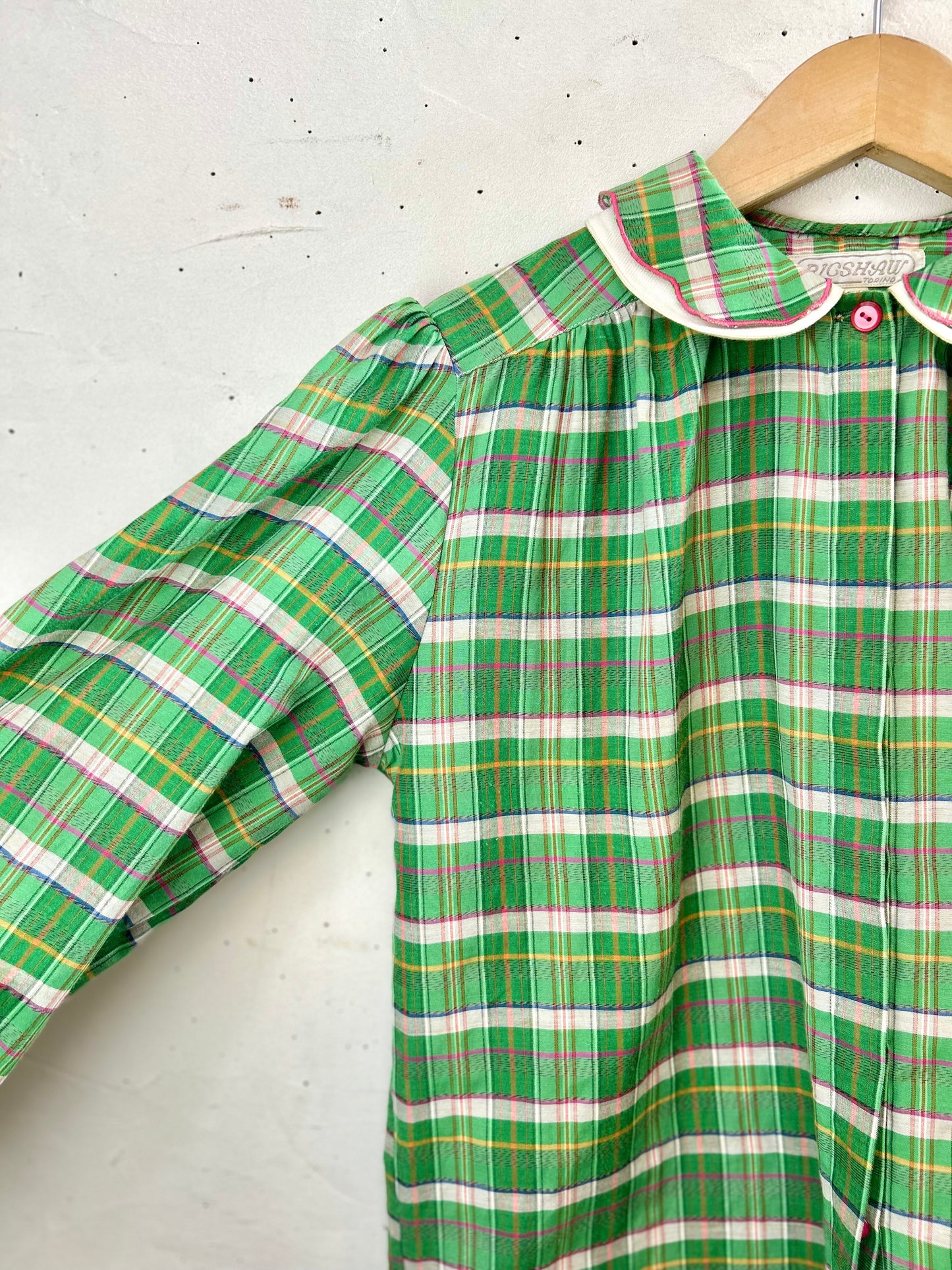 Vintage  Plaid Shirt MADE IN ITALY  [D30058]