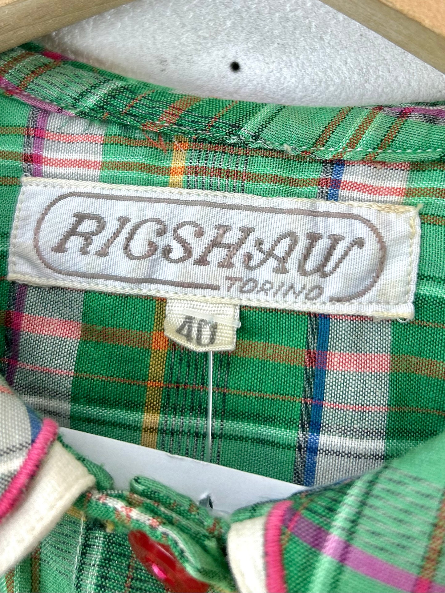 Vintage  Plaid Shirt MADE IN ITALY  [D30058]