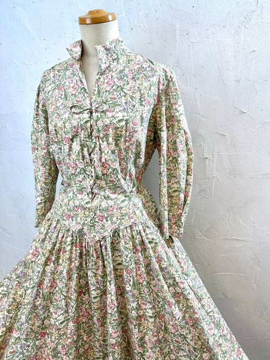 Vintage Flower Dress NEW YORK/PARIS [A29423]