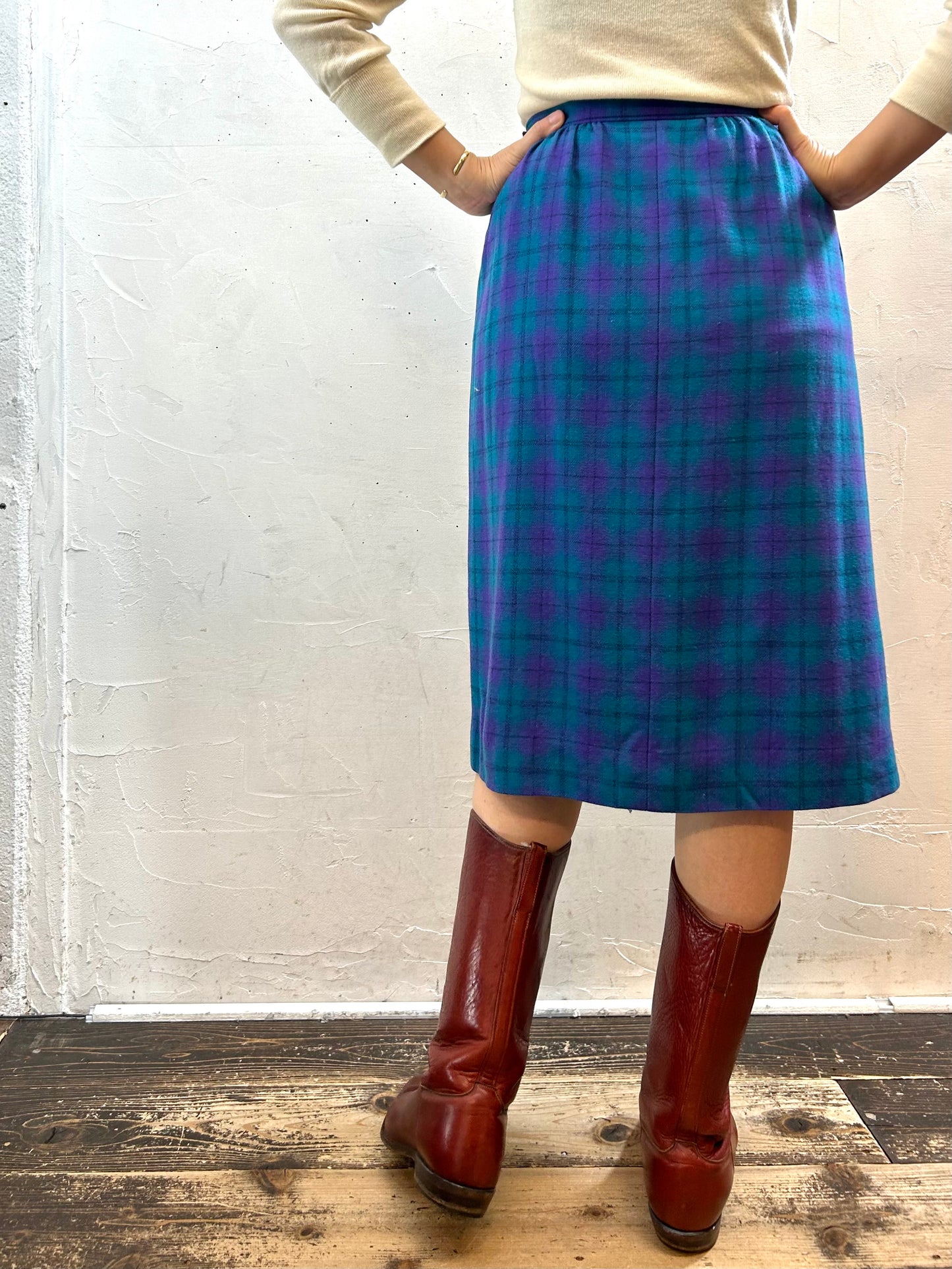 Vintage Plaid Skirt ~PENDOLETON~ [I28526]