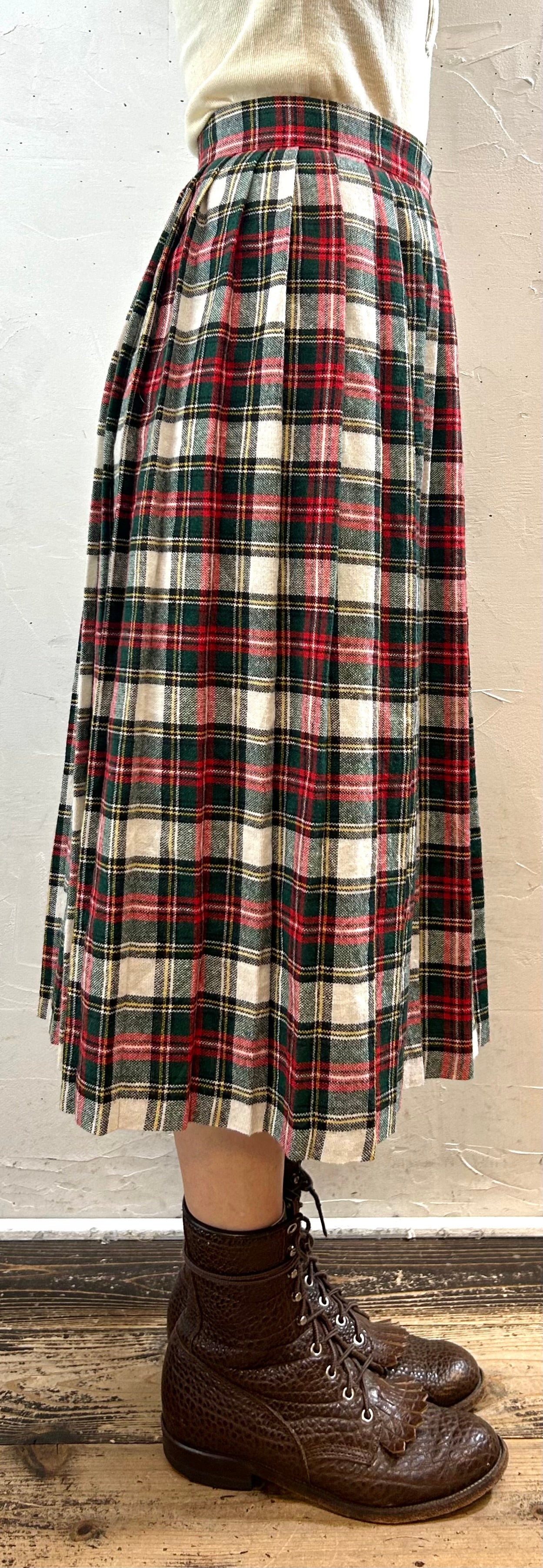 Vintage Plaid Skirt  MADE IN USA [I28527]