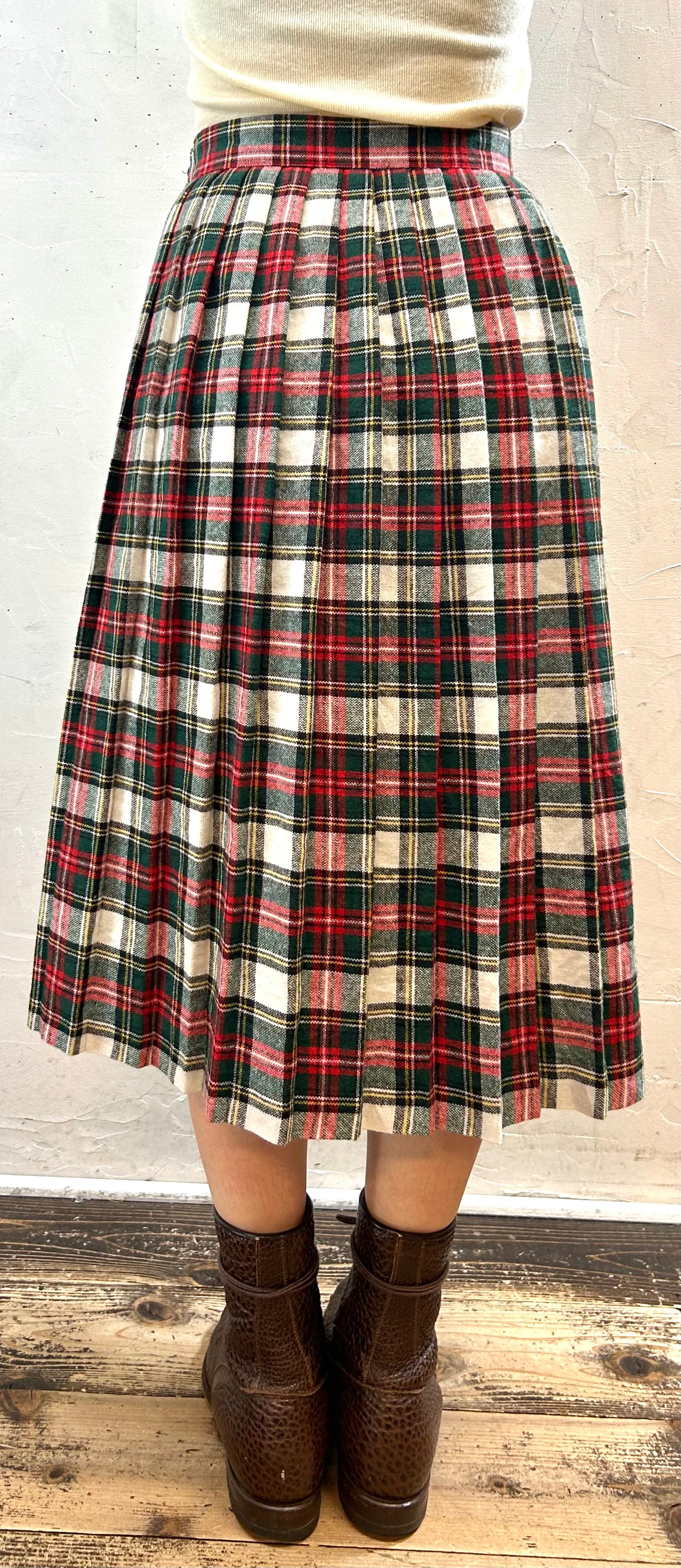 Vintage Plaid Skirt  MADE IN USA [I28527]