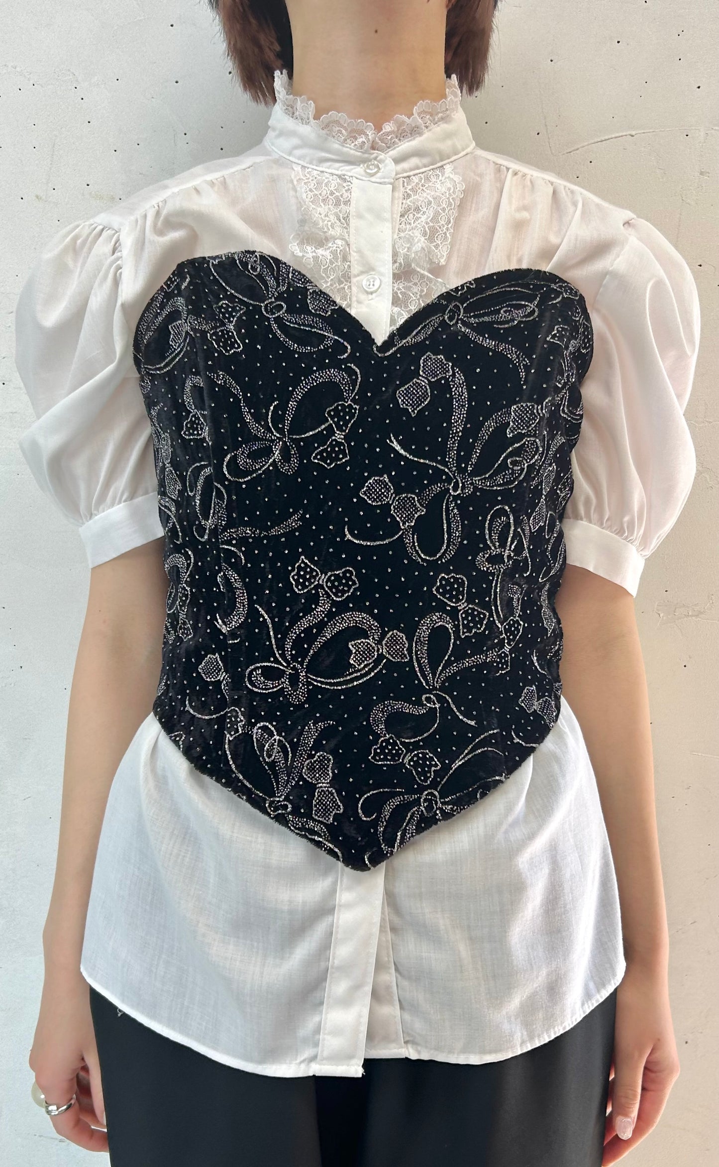 Vintage Velours   Bustier MADE IN ITALY [F27696]