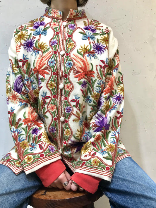 ’70s Vintage Kashmir Embroidery Jacket [K25426]