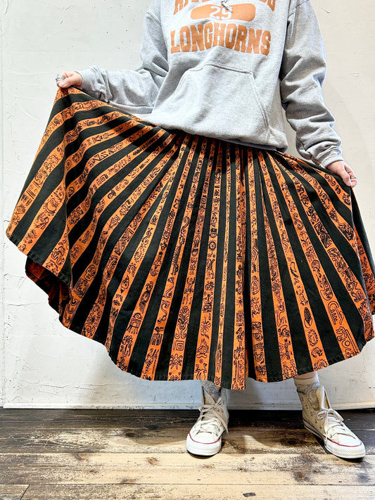 ’50s Vintage Hand Painted Skirt MADE IN MEXICO [L25853]