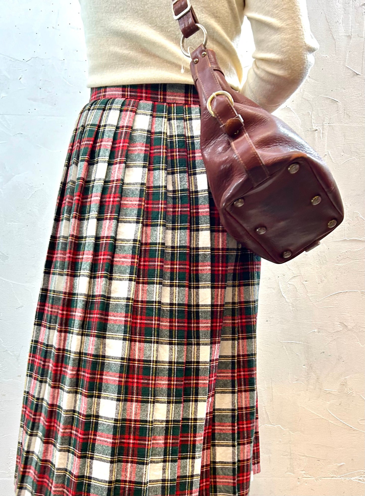 Vintage Plaid Skirt  MADE IN USA [I28527]