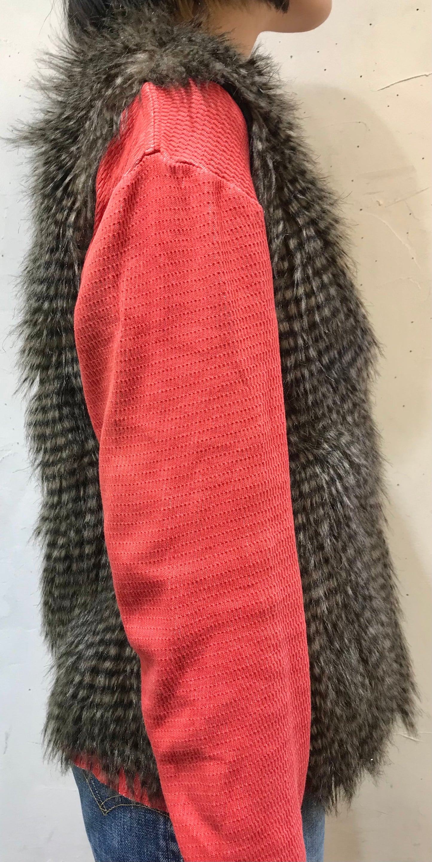 Vintage Faux Fur Vest [K25419]