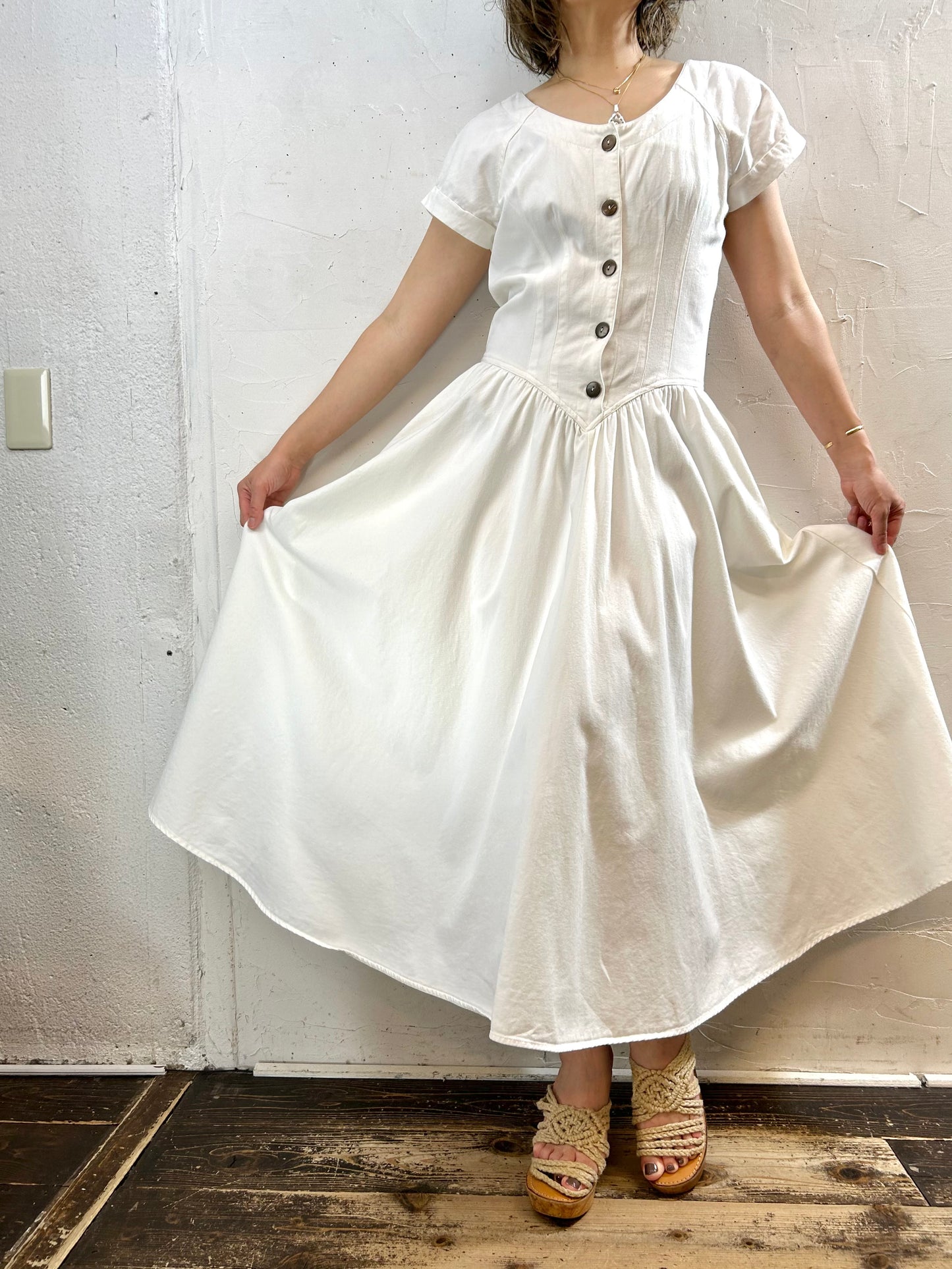 Vintage Cotton Dress〜no boundaries〜 [F27651]