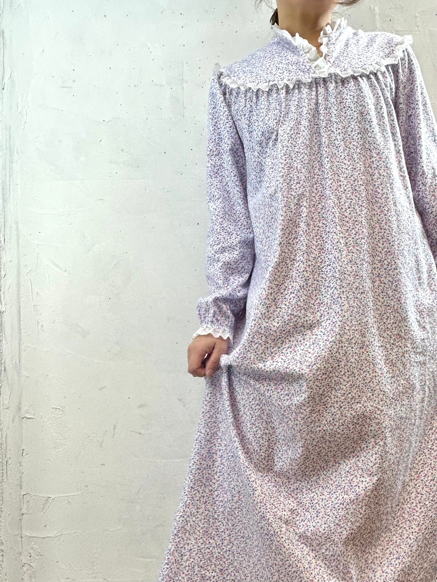 Vintage Flannel Dress MADE IN USA [J28746]