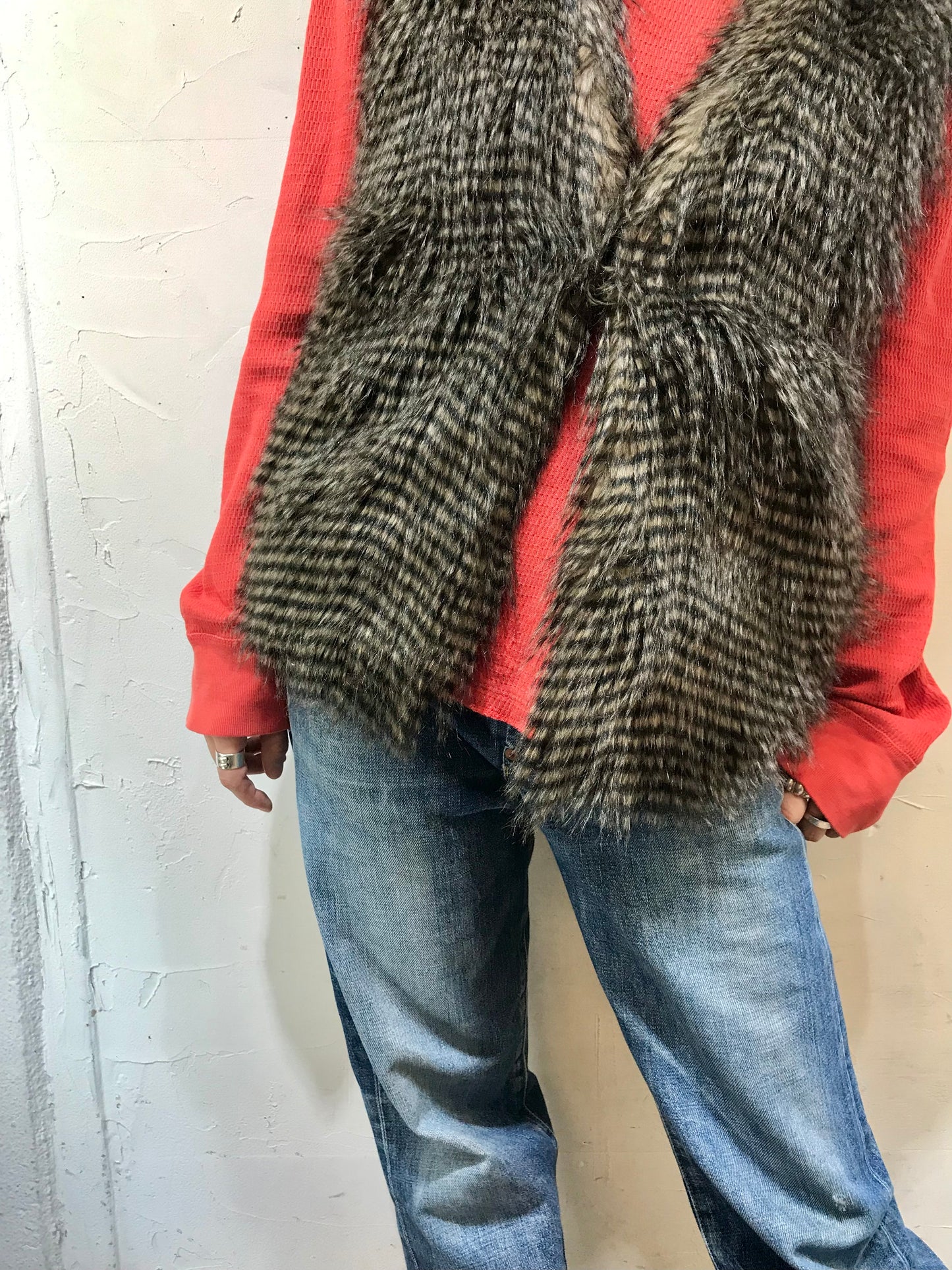 Vintage Faux Fur Vest [K25419]