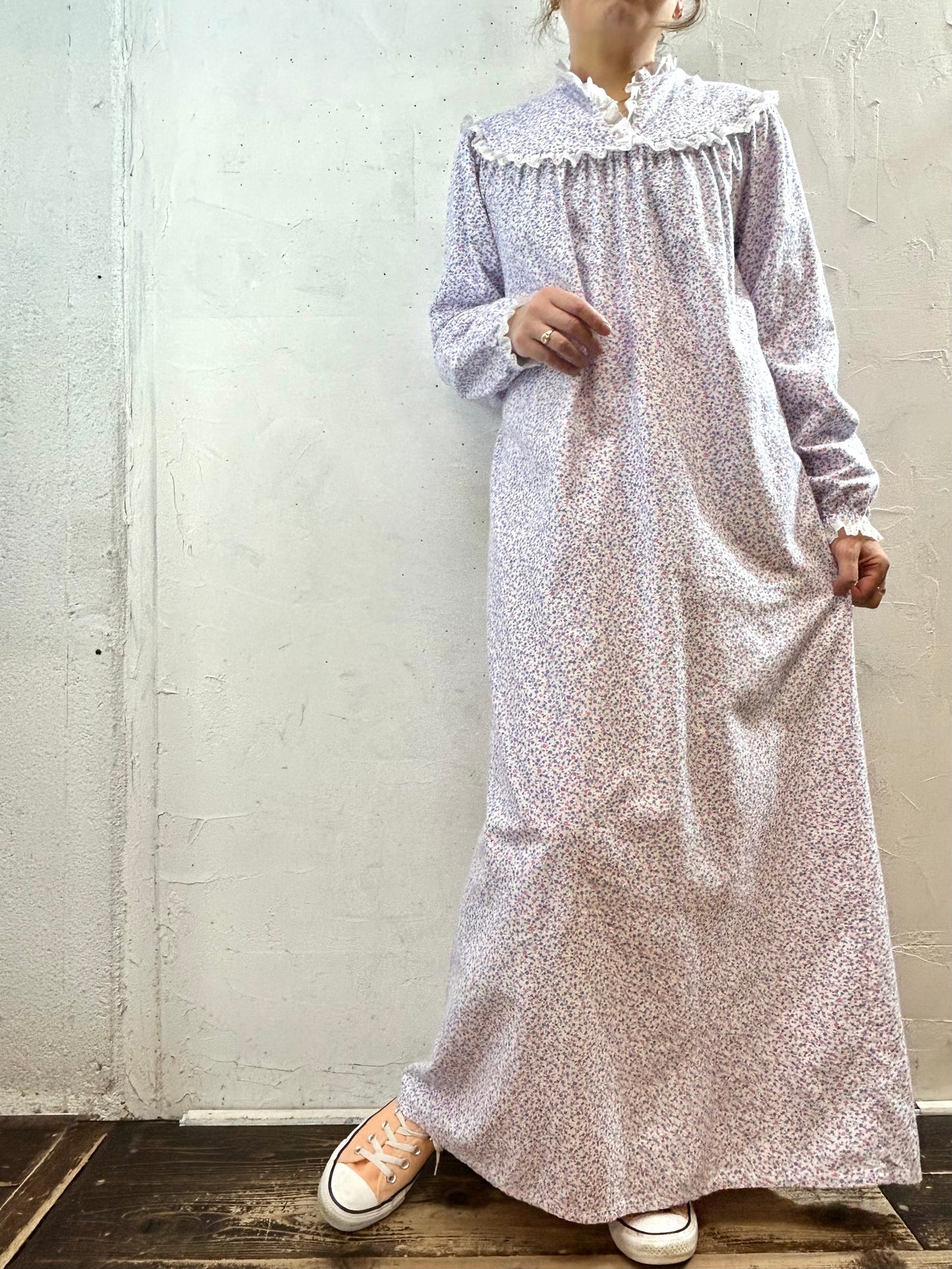 Vintage Flannel Dress MADE IN USA [J28746]
