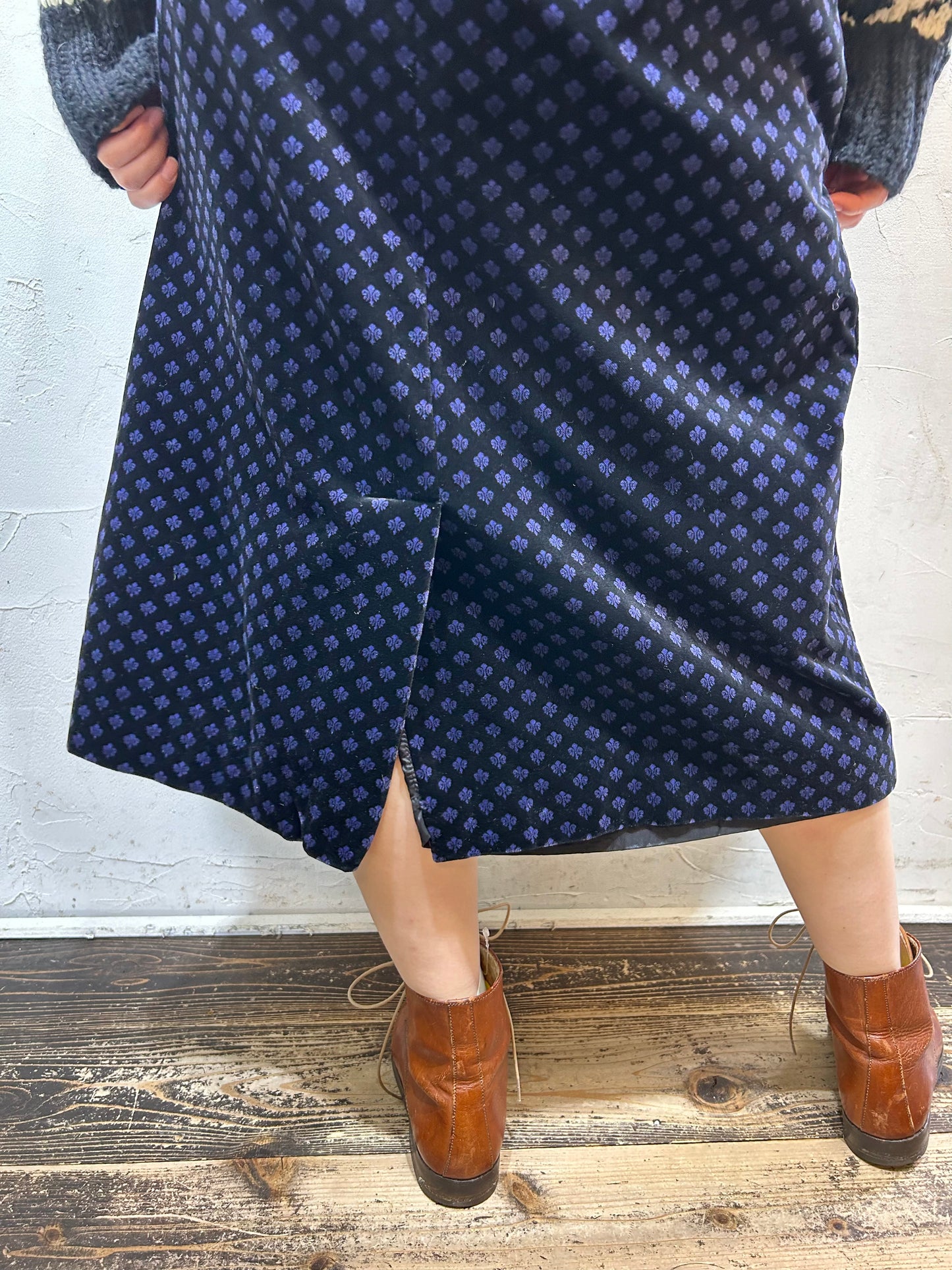 Vintage Velours Skirt 〜Evan picone〜 [K25713]