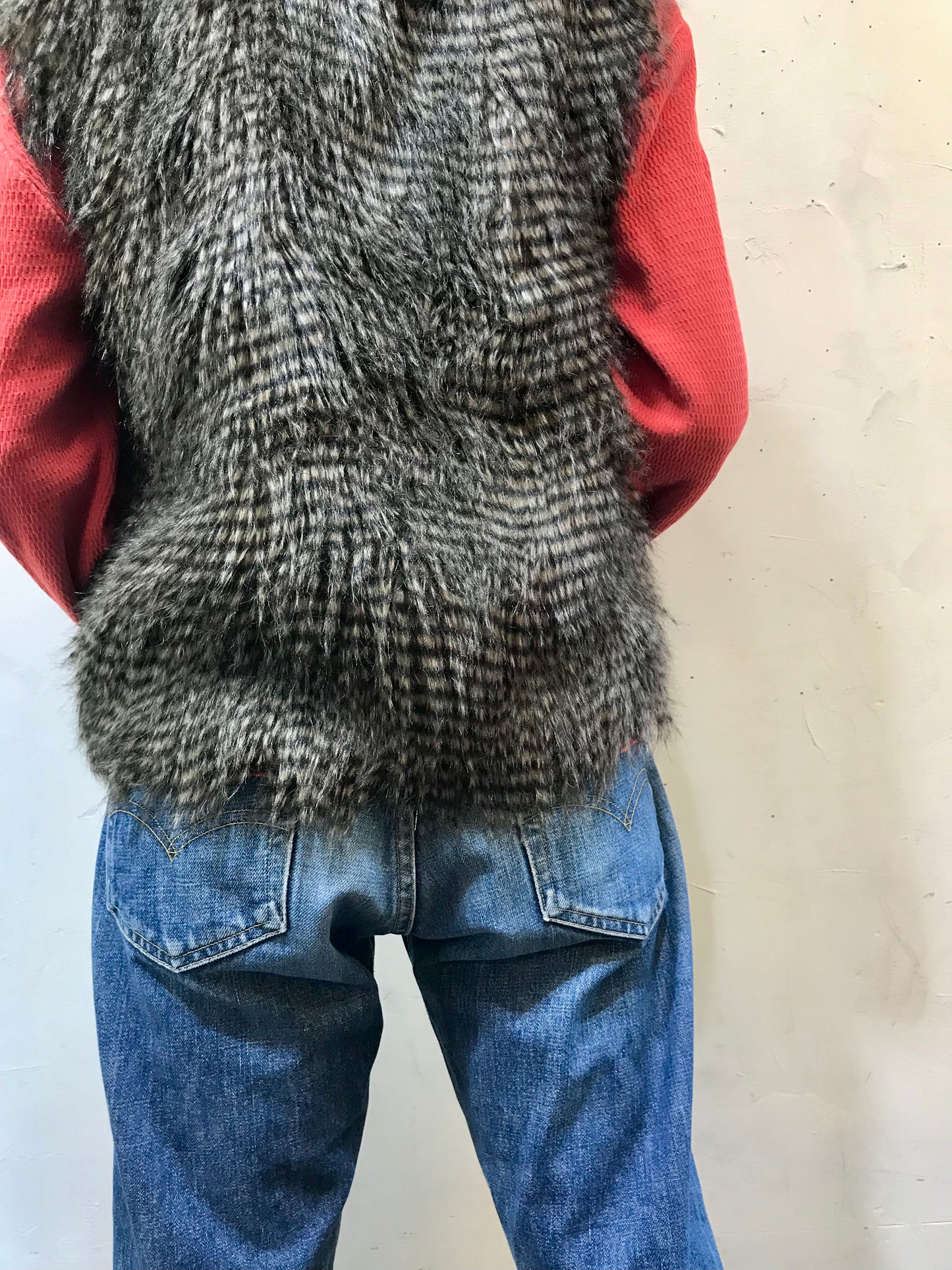 Vintage Faux Fur Vest [K25419]