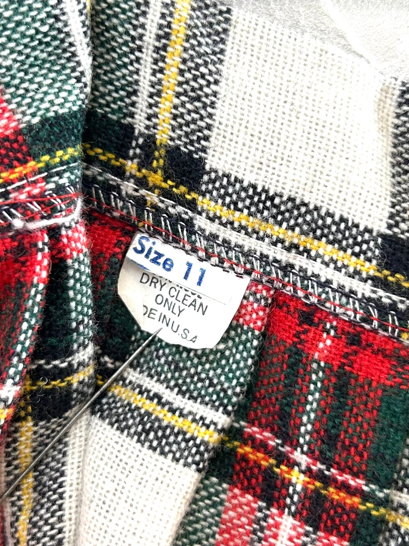 Vintage Plaid Skirt  MADE IN USA [I28527]