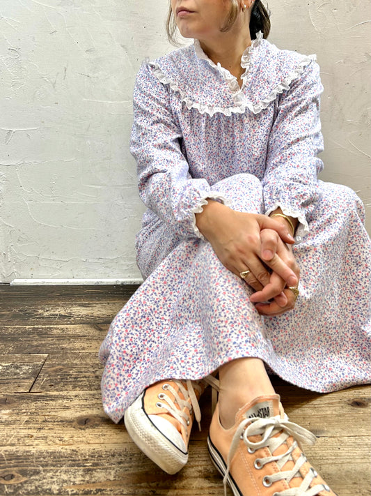 Vintage Flannel Dress MADE IN USA [J28746]