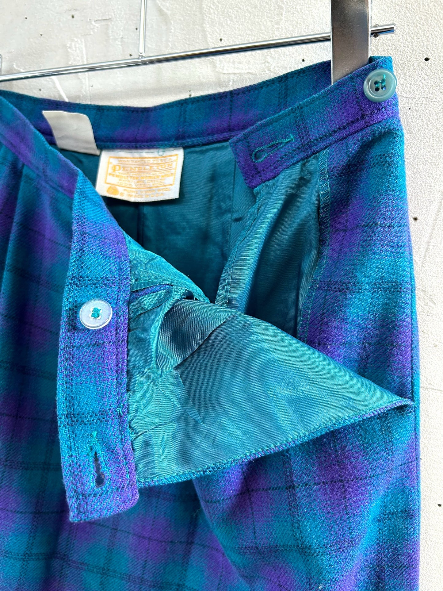 Vintage Plaid Skirt ~PENDOLETON~ [I28526]