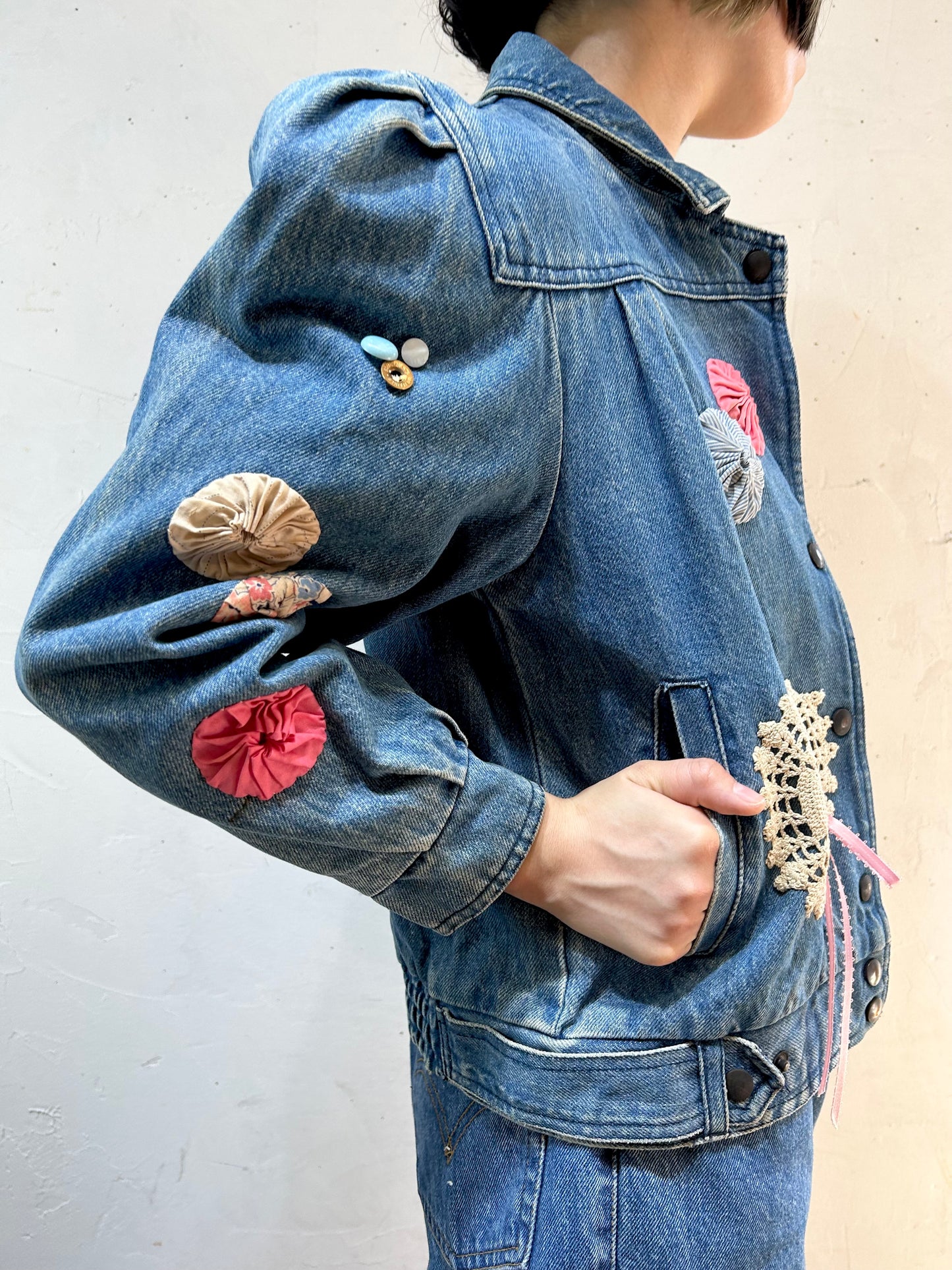 ′80s Vintage Custom Denim Jacket [I25068]