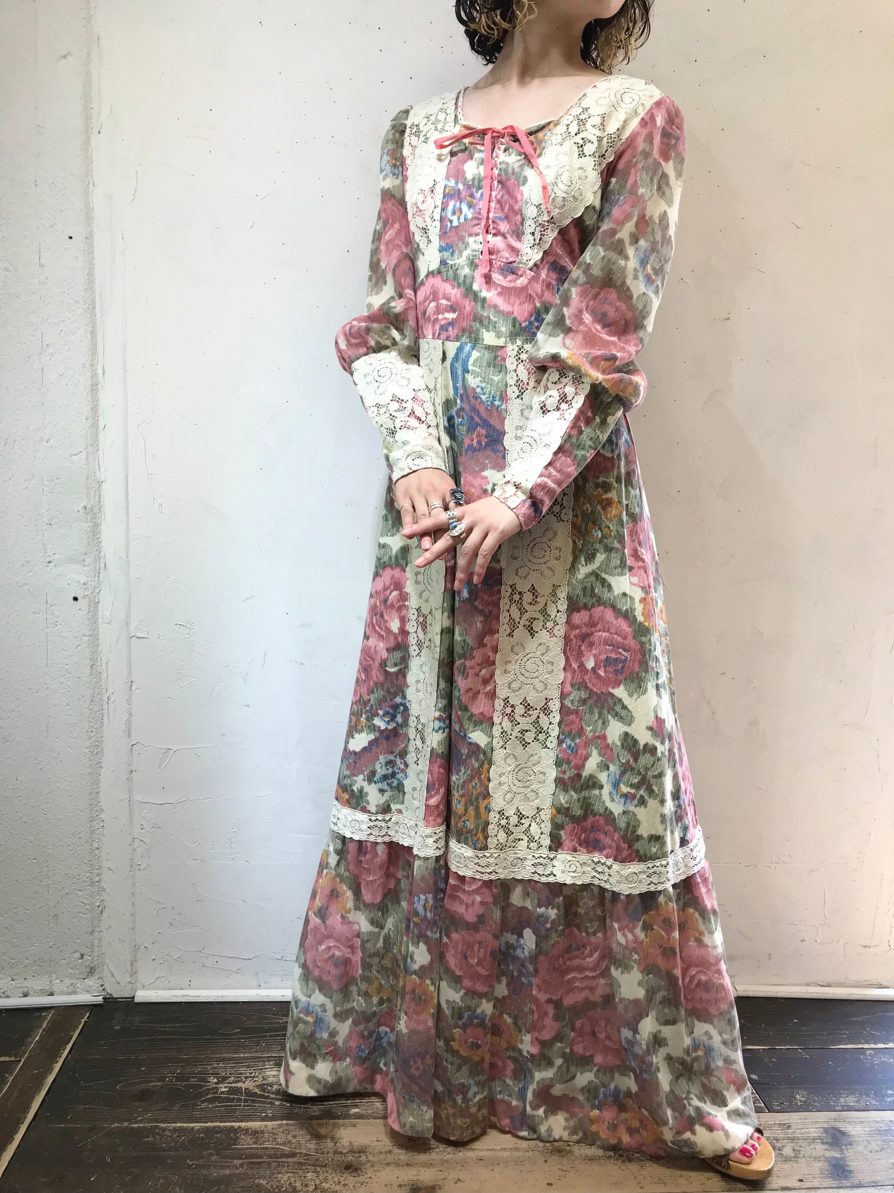 70s Vintage Flower Dress [G24631] – GROGGROG