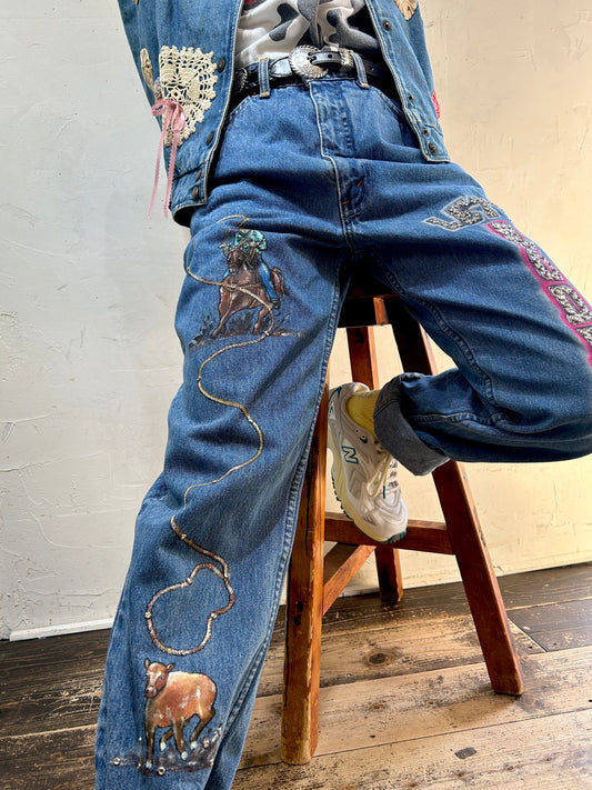 Vintage Hand Painted Pants 〜Levi′s〜 [I25067]